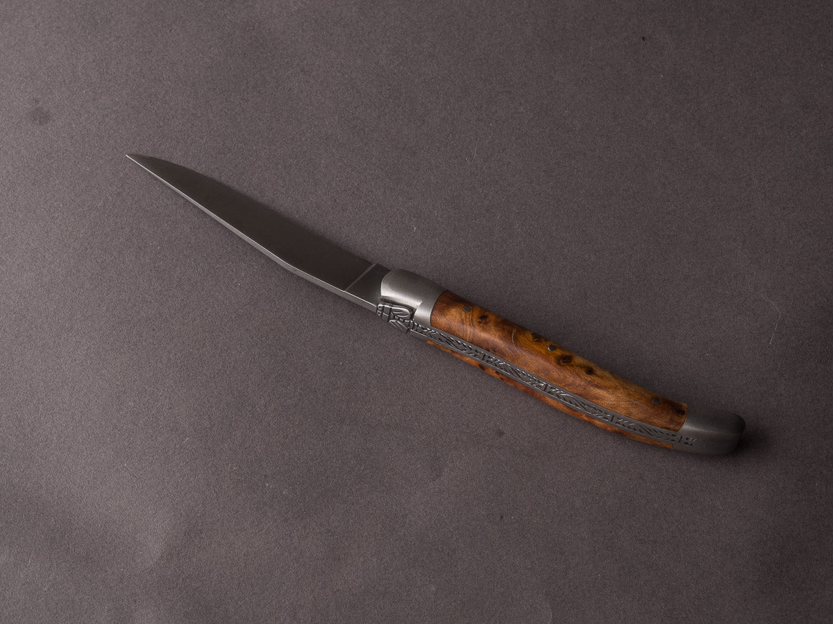Forge De Laguiole - 90mm Folding Knife - Spring System - Thuya Handle and Satin Finish - Image 2