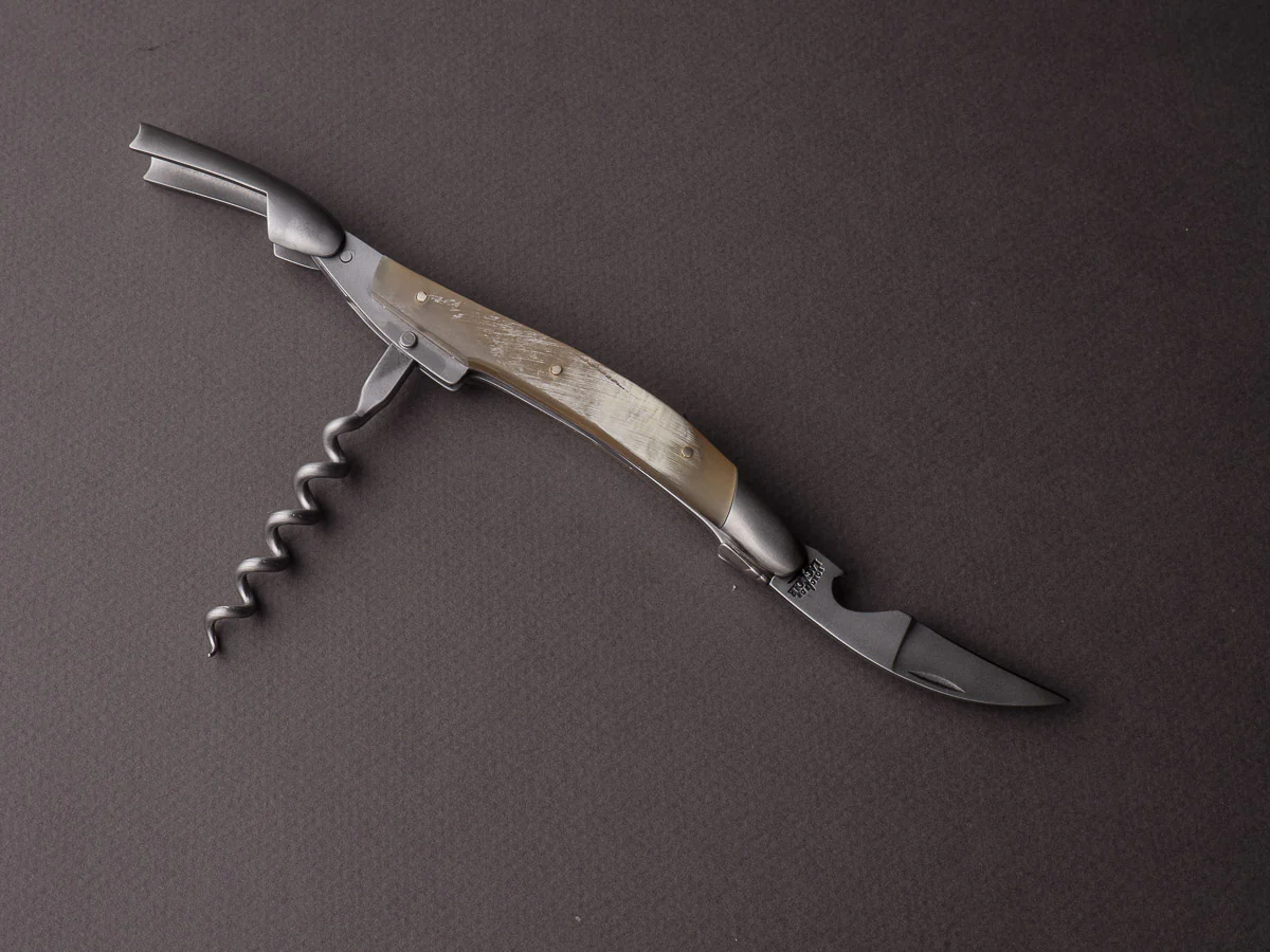 Forge de Laguiole - Sommelier / Wine Key - Satin Stainless - Raw Aubrac Horn Tip - Image 3