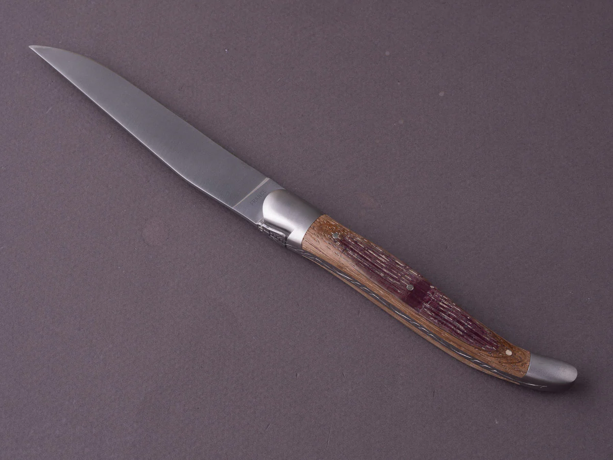 Forge de Laguiole - Steak/Table Knives - Satin Bolsters - Stained Wine Barrel & Stainless Steel - Image 3