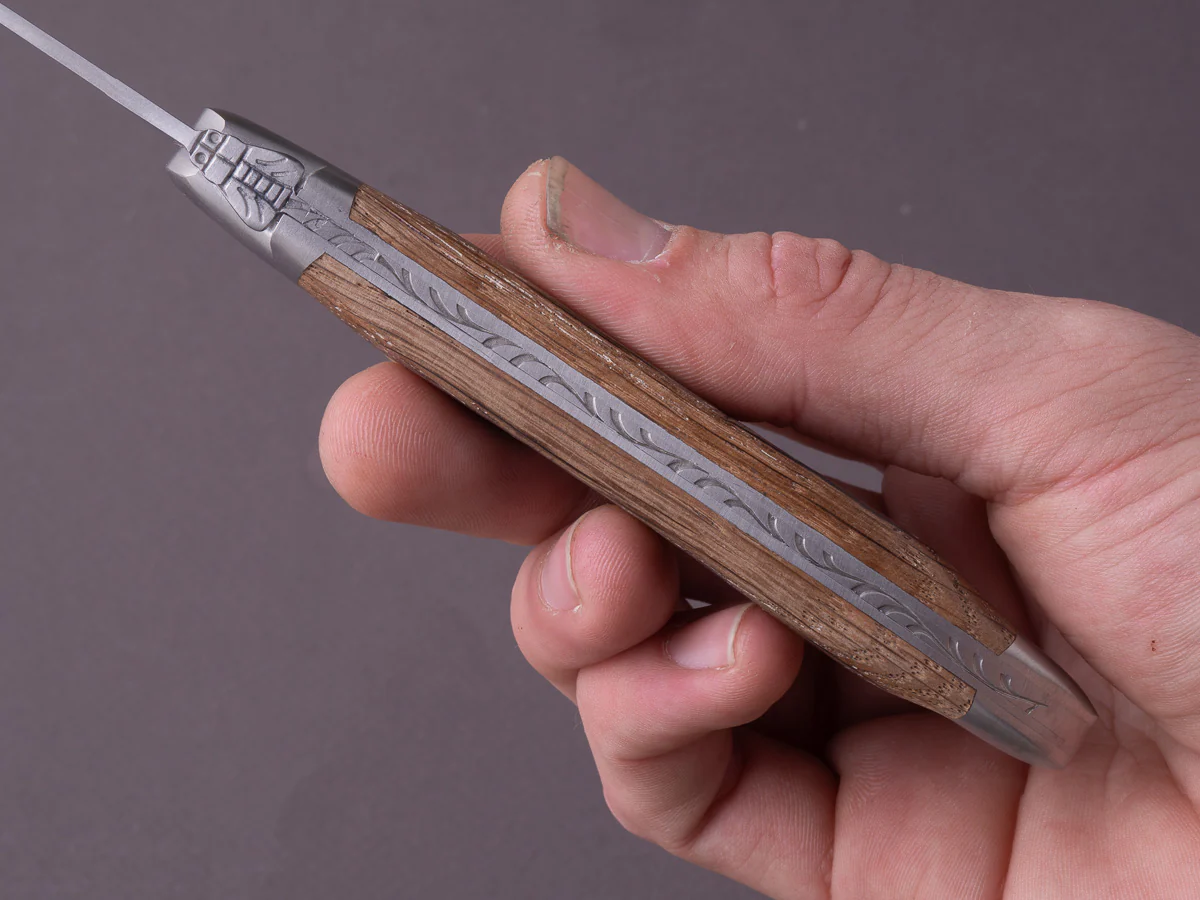 Forge de Laguiole - Steak/Table Knives - Satin Bolsters - Stained Wine Barrel & Stainless Steel - Image 5