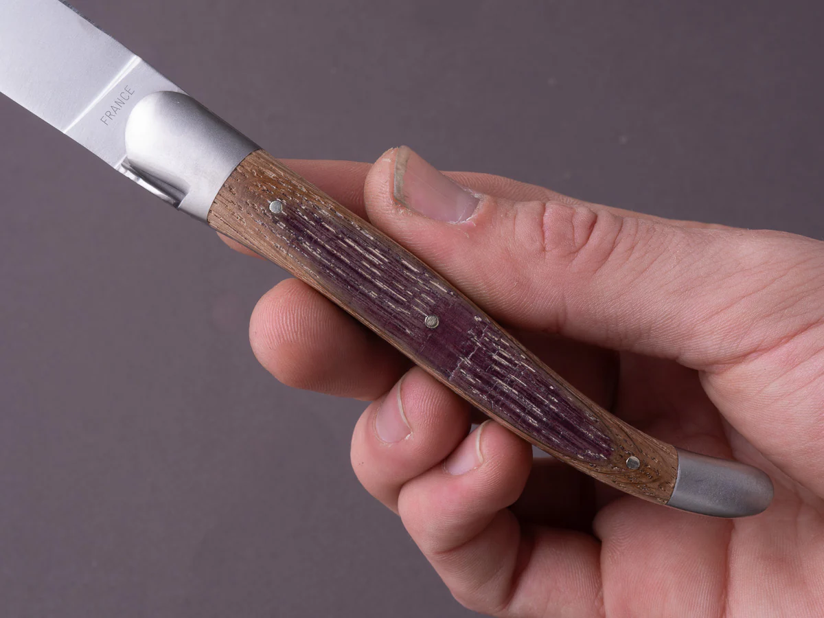 Forge de Laguiole - Steak/Table Knives - Satin Bolsters - Stained Wine Barrel & Stainless Steel - Image 6