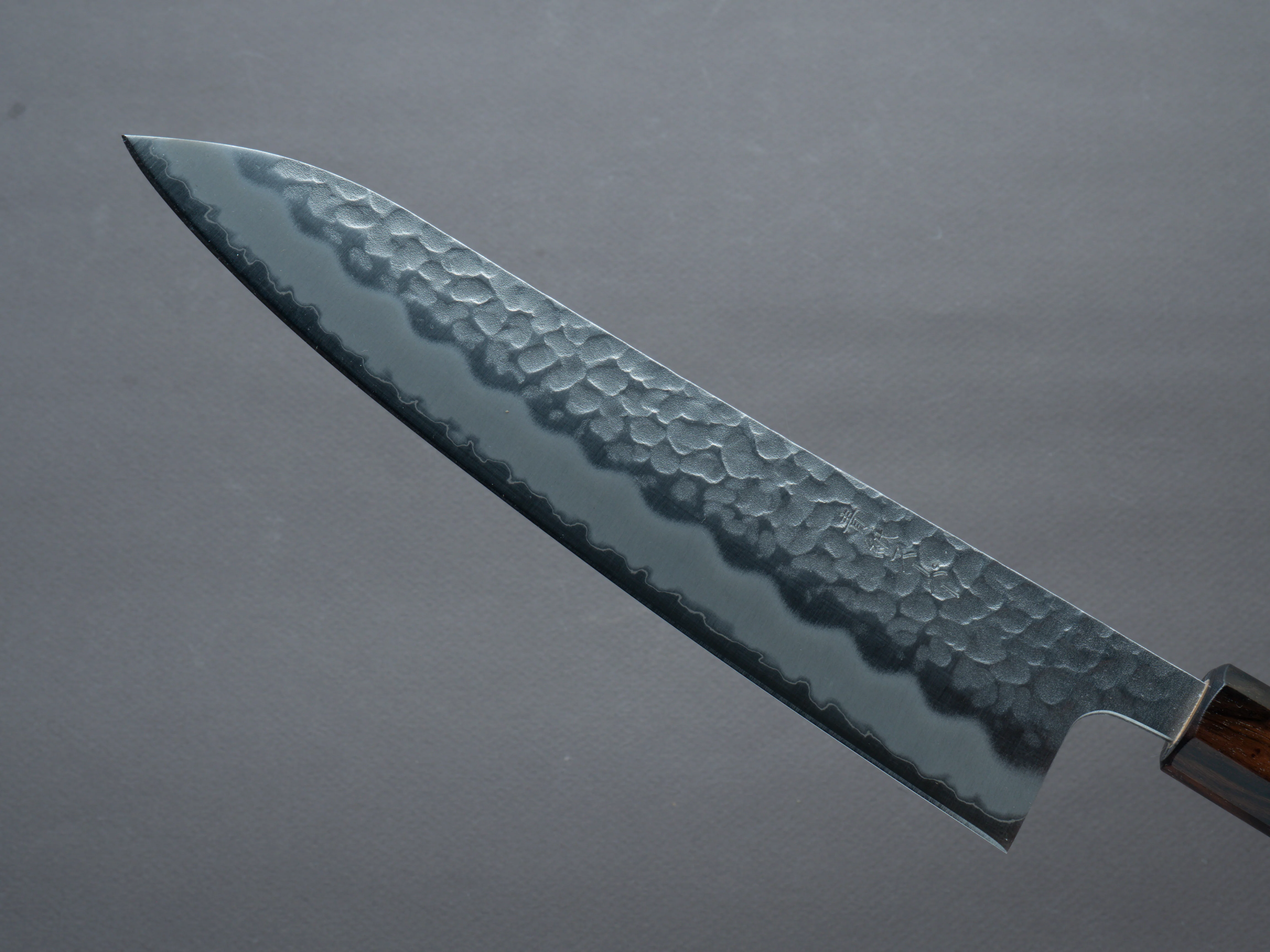Hitohira - Futana - Blue Super - Migaki Tsuchime - 210mm Gyuto - Cherry Handle - Image 3