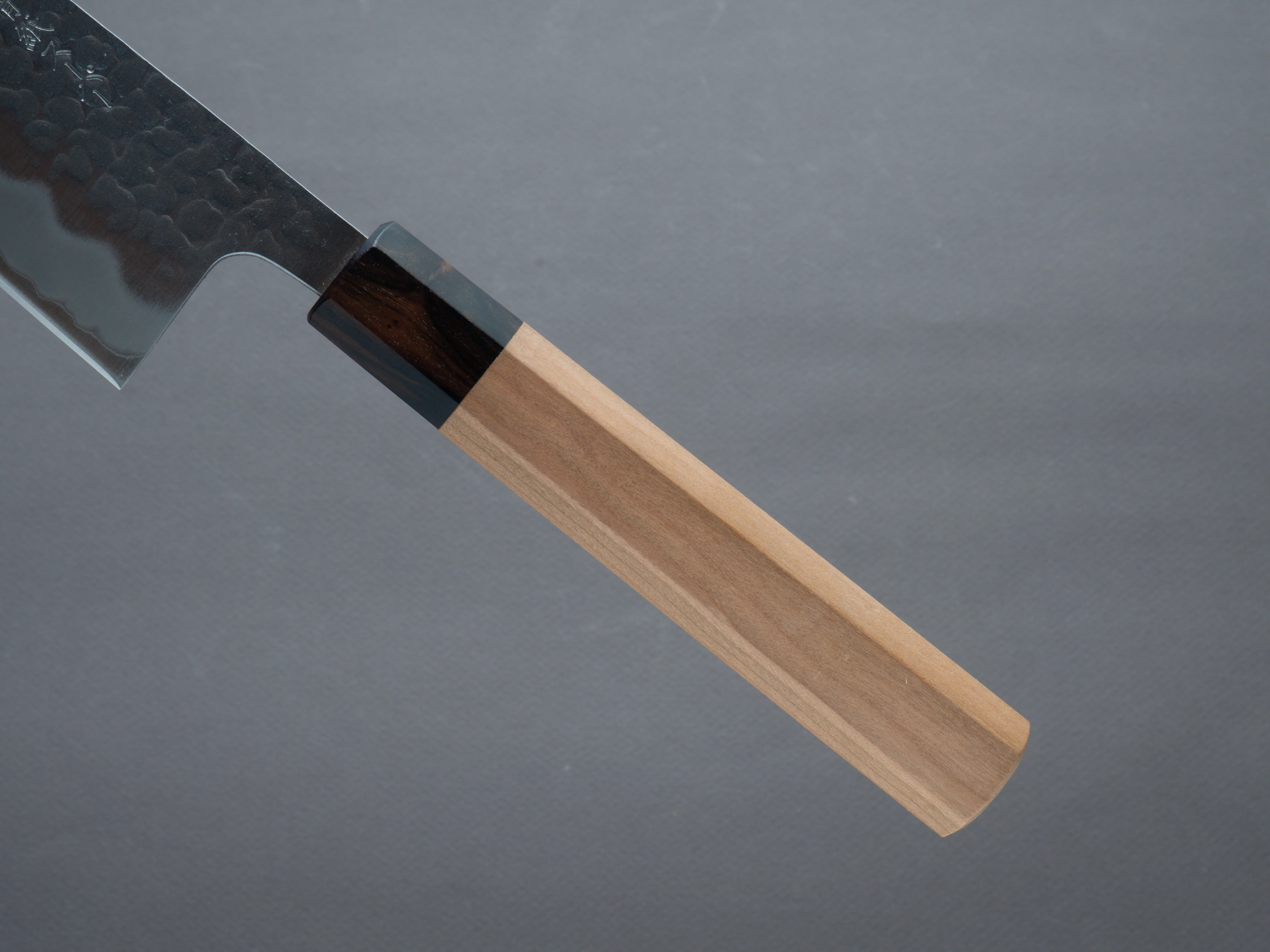 Hitohira - Futana - Blue Super - Migaki Tsuchime - 210mm Gyuto - Cherry Handle - Image 5