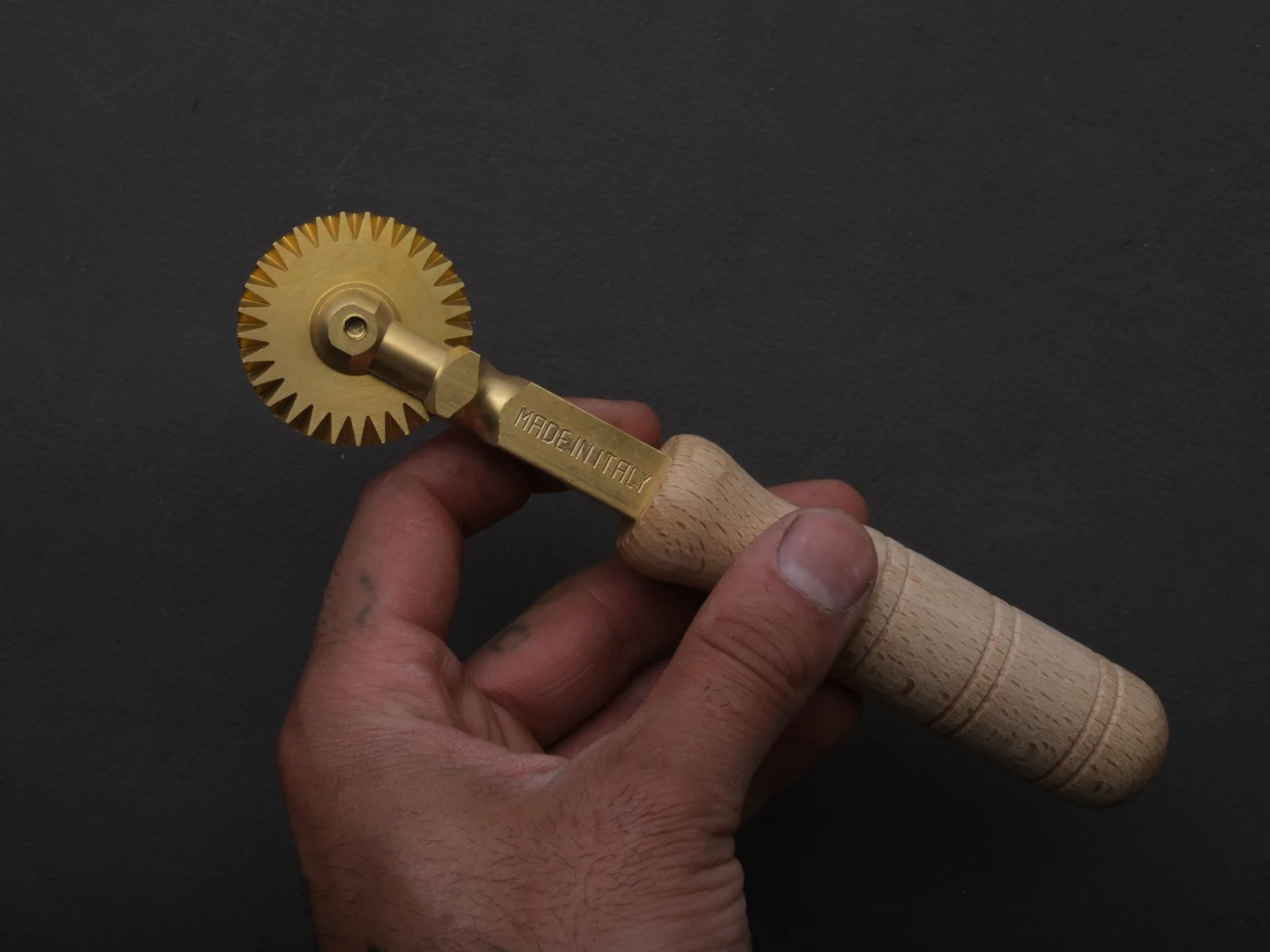 Ga.Ri. Torneria - Brass Pasta Wheel - Fluted - Image 3