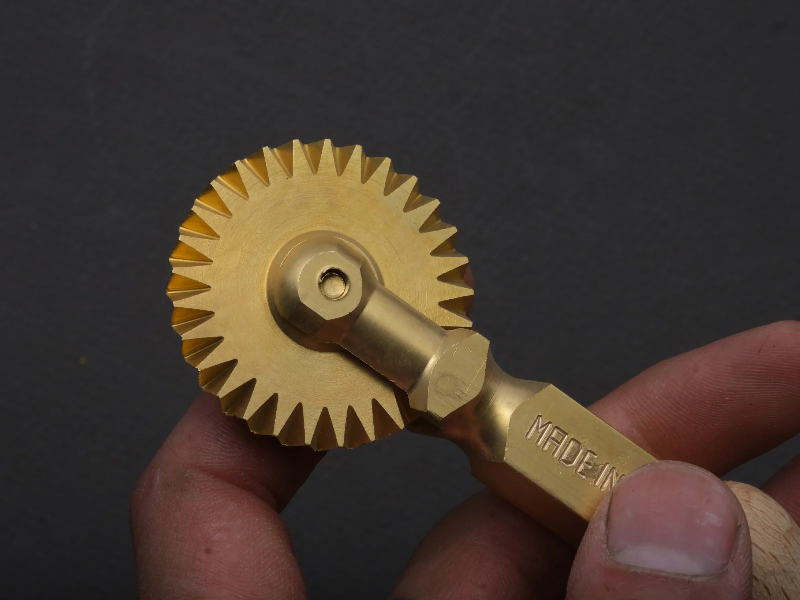 Ga.Ri. Torneria - Brass Pasta Wheel - Fluted - Image 4