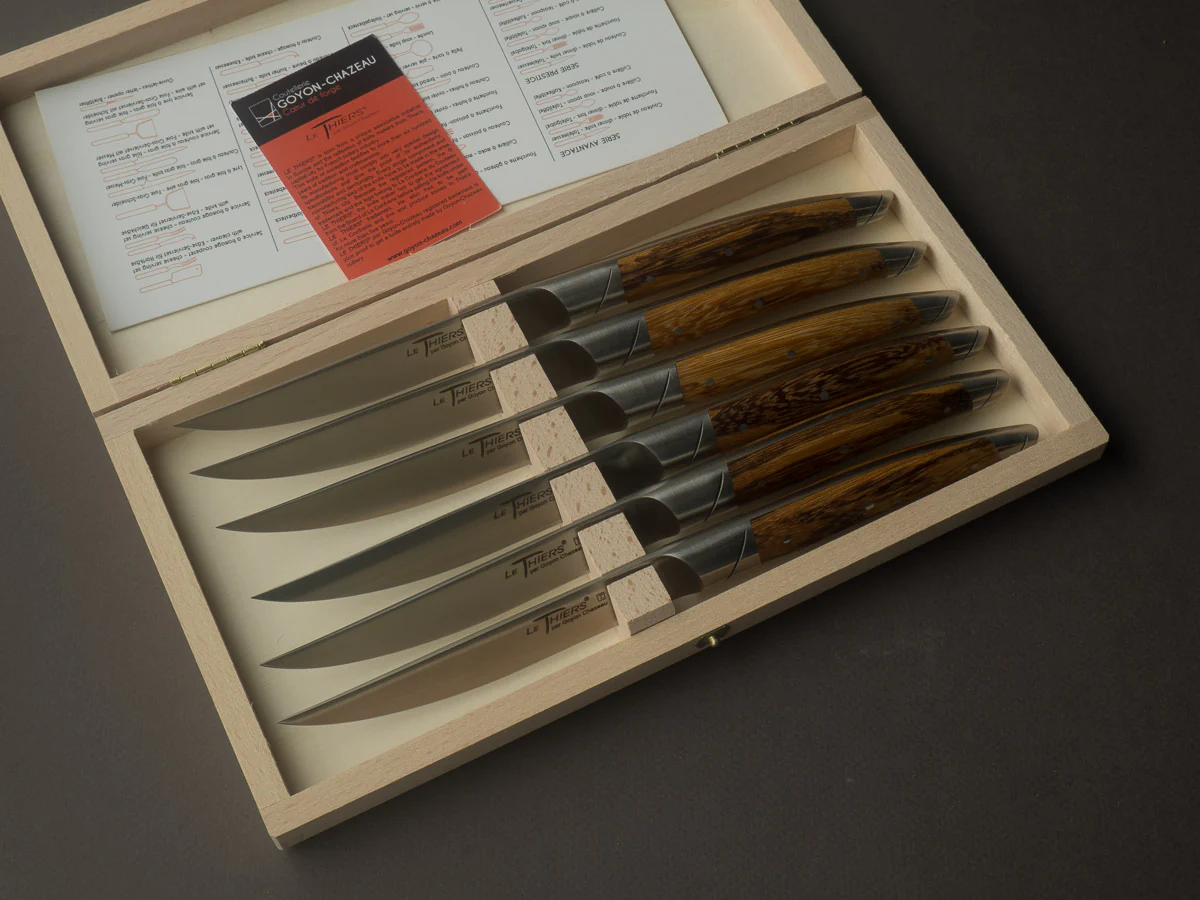 Goyon Chazeau - Avantage Thiers - Steak/Table Knives - Marblewood Handle - Matte Finish - Set of 6 - Image 8