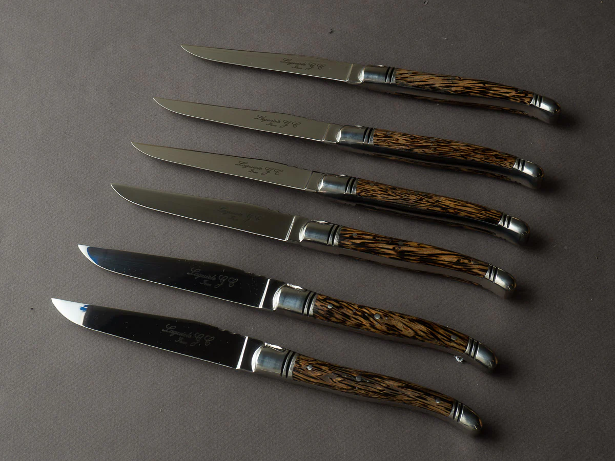 Goyon Chazeau - Laguiole Prestige - Steak/Table Knives - Wenge Handle - Set of 6