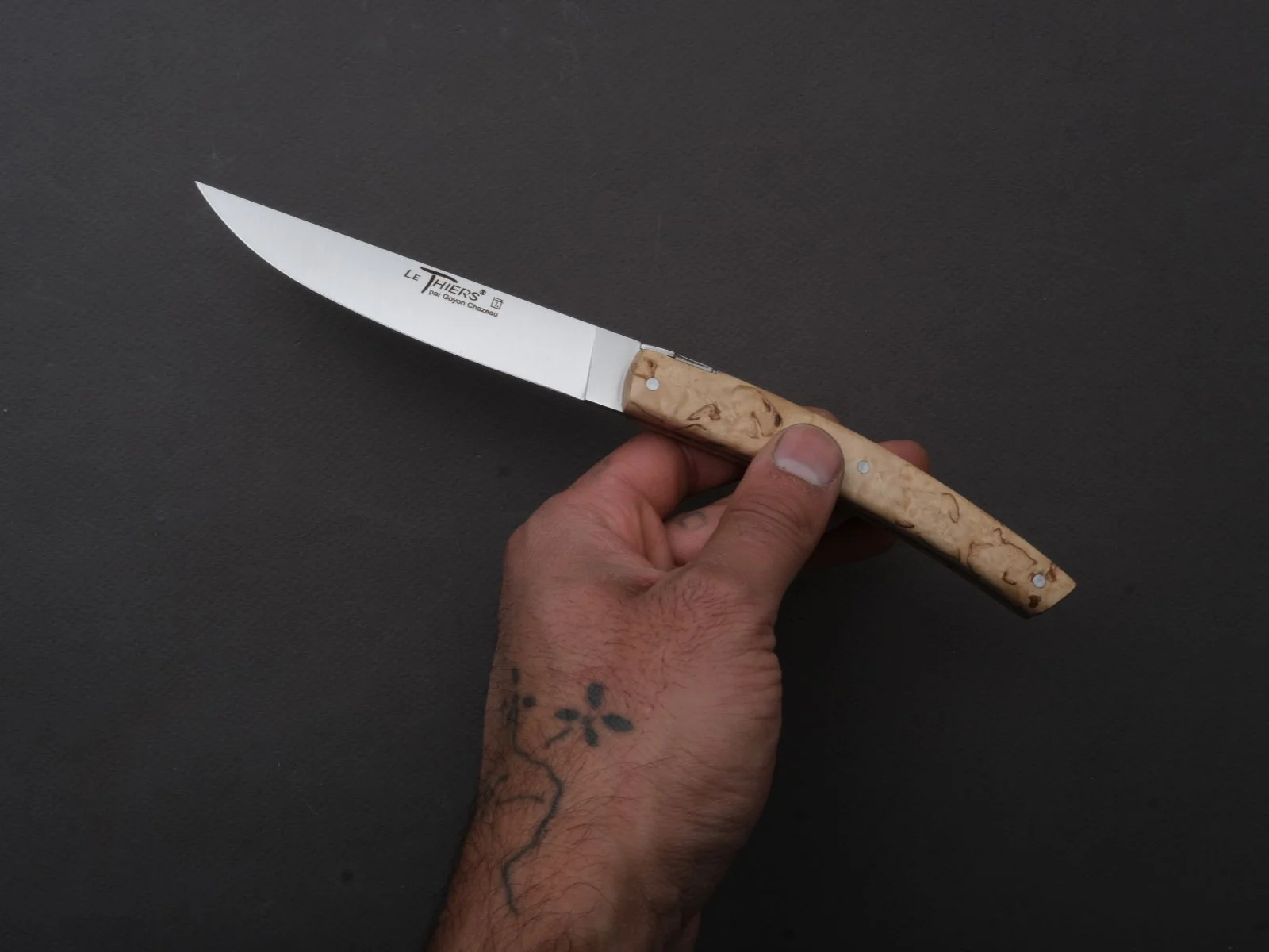 Goyon-Chazeau - Le Thiers Pirou Brasserie - Steak/Table Knives - Birch Wood - Set of 6 - Image 3