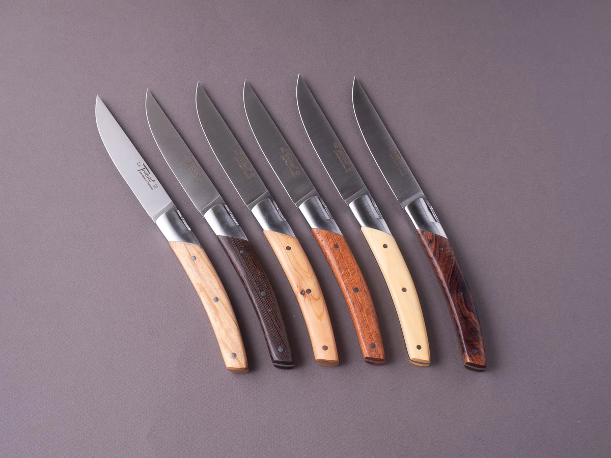 Goyon Chazeau - Le Thiers -  "Avantage Pirou" - Steak/Table Knives - Mixed Wood Handle