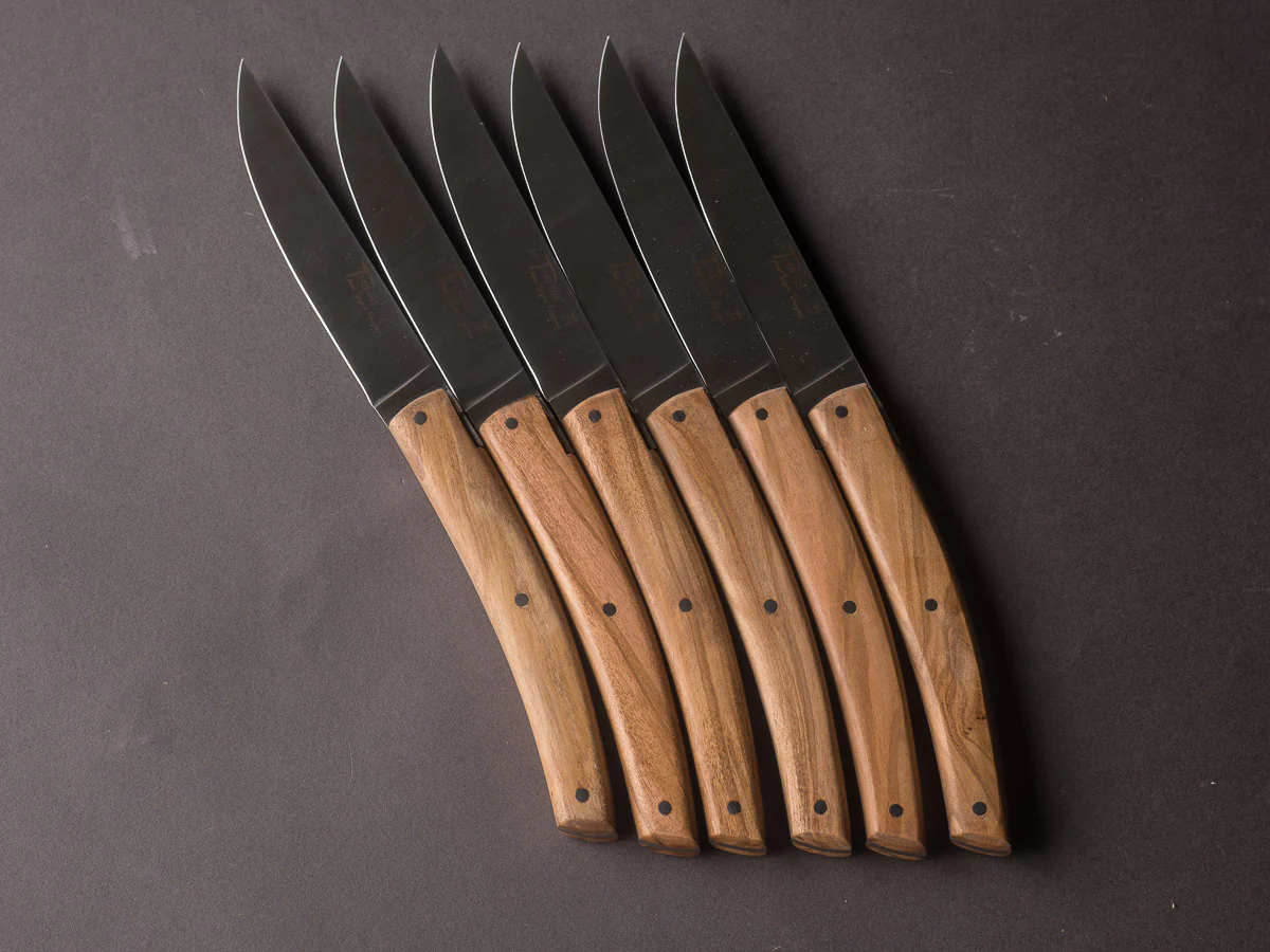 Goyon-Chazeau - Le Thiers Pirou - Steak/Table Knives - Olive - Set of 6