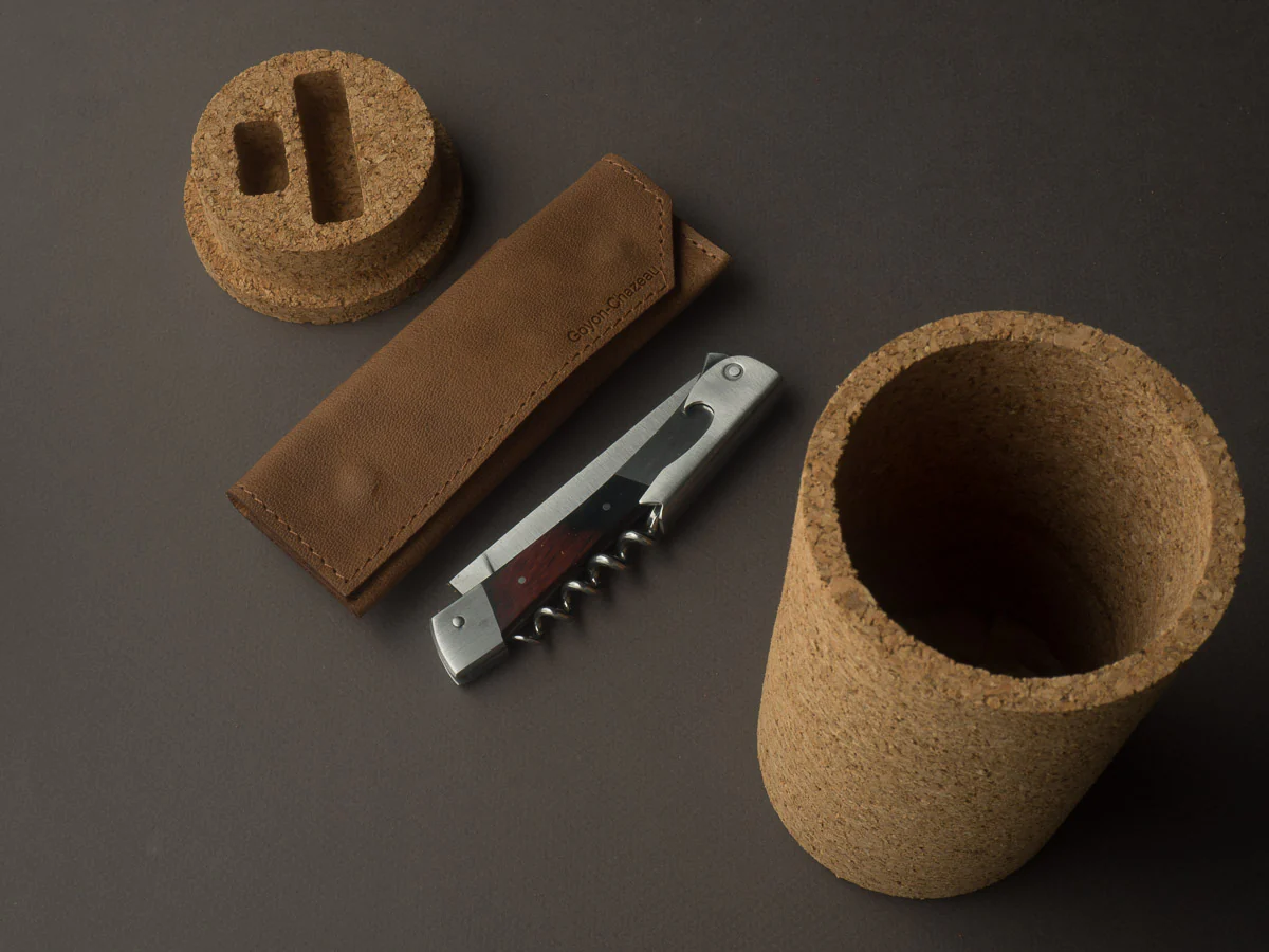 Goyon-Chazeau - St Vincent - Sommelier/Wine Key - Burgundy Wood Handle - Cork Box - Image 8