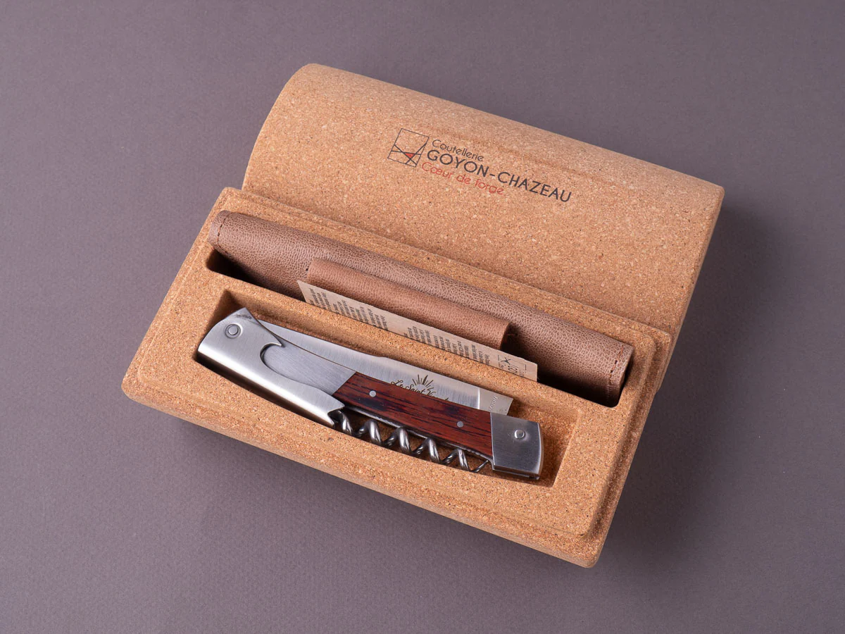 Goyon-Chazeau - St Vincent - Sommelier/Wine Key - Stamina Wood Handle - Cork Box - Image 2