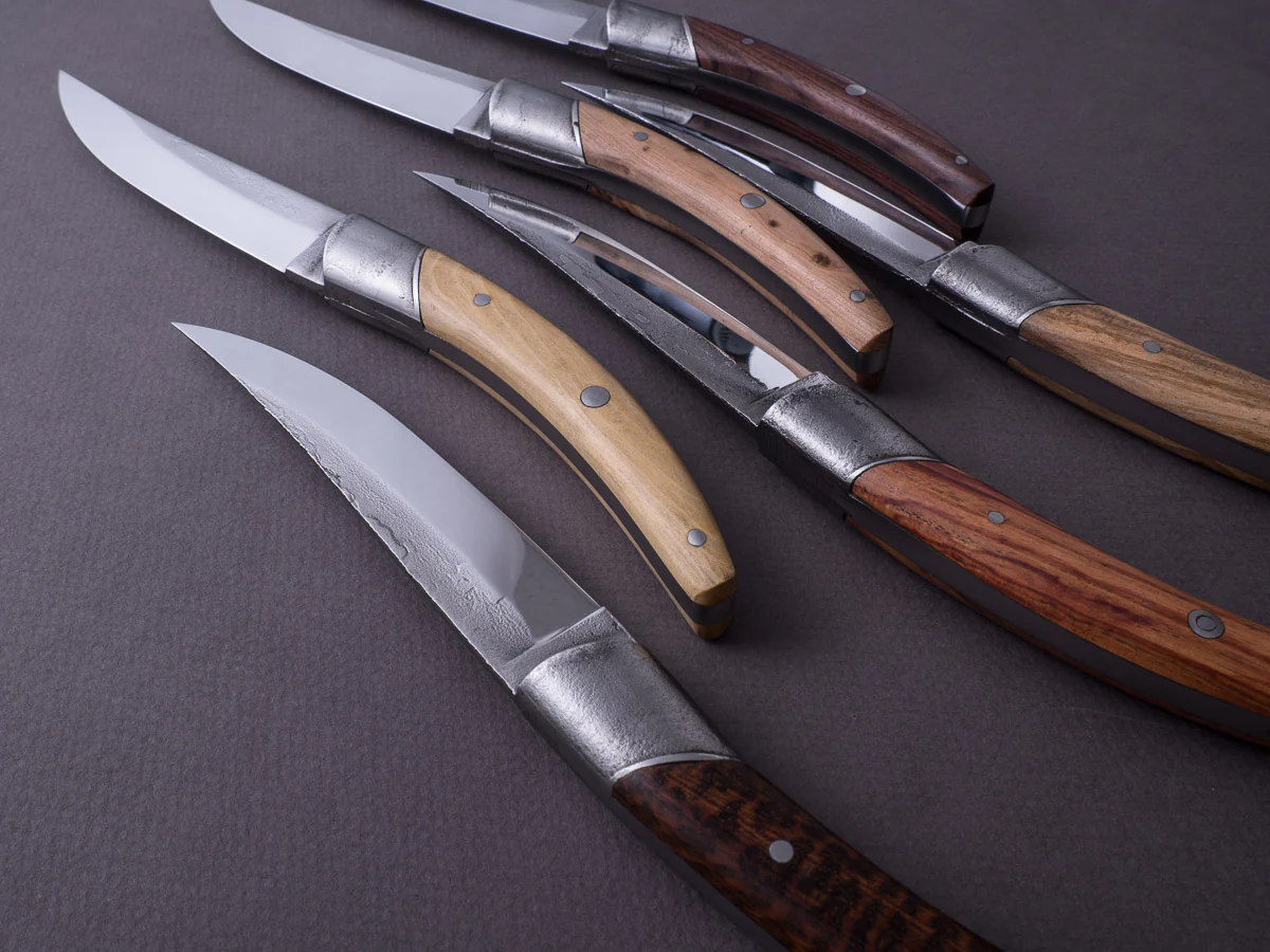 Goyon-Chazeau - Styl'ver - Steak/Table Knives - Mixed Wood Handle - Rustic Bolster - Set of 6 - Image 2