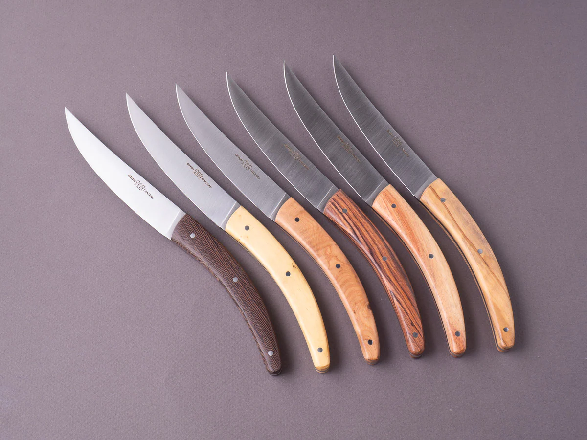 Goyon-Chazeau - Styl'ver Brasserie- Steak/Table Knives - Mixed Wood Handles - Set of 6