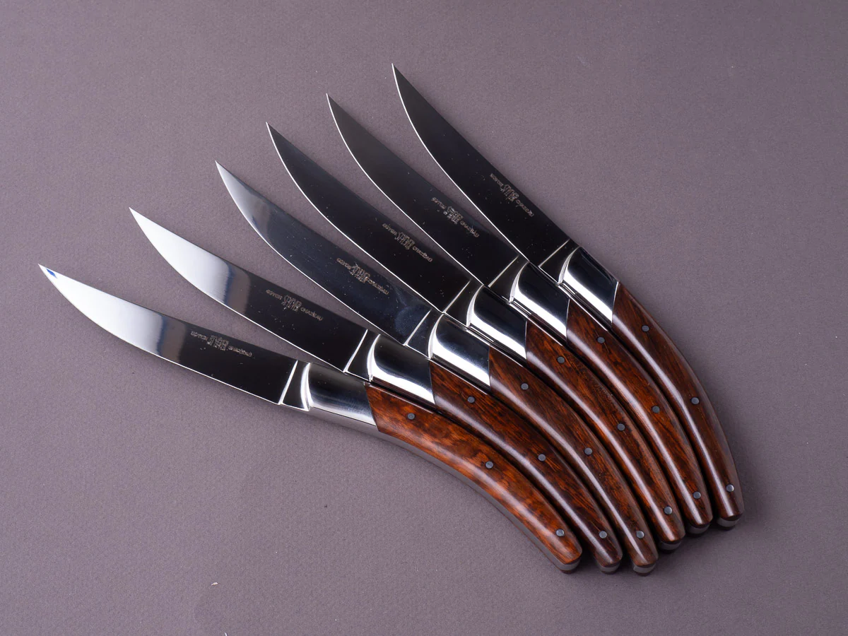 Goyon-Chazeau - Steak/Table Knives - Styl'ver - Snakewood Handle - Set of 6