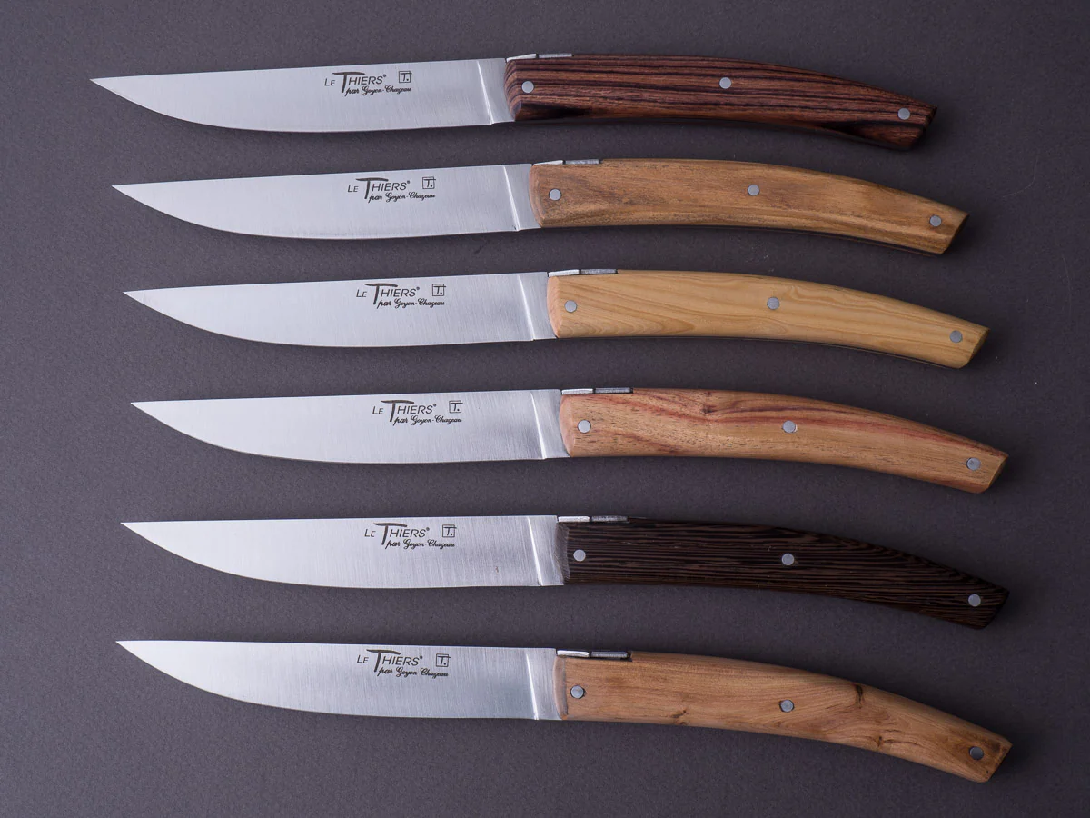 Goyon-Chazeau - Le Thiers Pirou "Brasserie" - Steak/Table Knives - Mixed Woods - Set of 6 - Image 3
