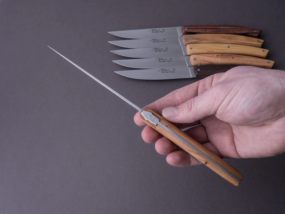 Goyon-Chazeau - Le Thiers Pirou "Brasserie" - Steak/Table Knives - Mixed Woods - Set of 6 - Image 6
