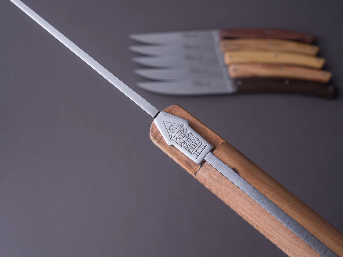 Goyon-Chazeau - Le Thiers Pirou "Brasserie" - Steak/Table Knives - Mixed Woods - Set of 6 - Image 8