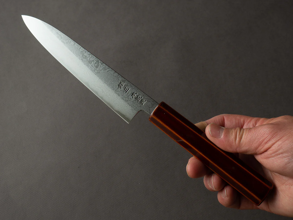 HADO - Kijiro - Ginsan - Damascus - 150mm Petty - Urushi Handle - Image 5