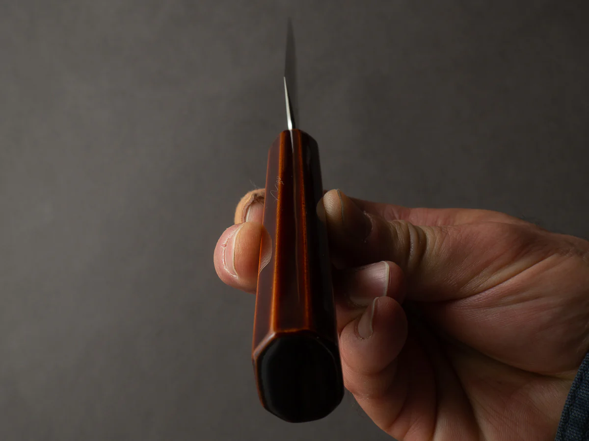 HADO - Kijiro - Ginsan - Damascus - 150mm Petty - Urushi Handle - Image 8