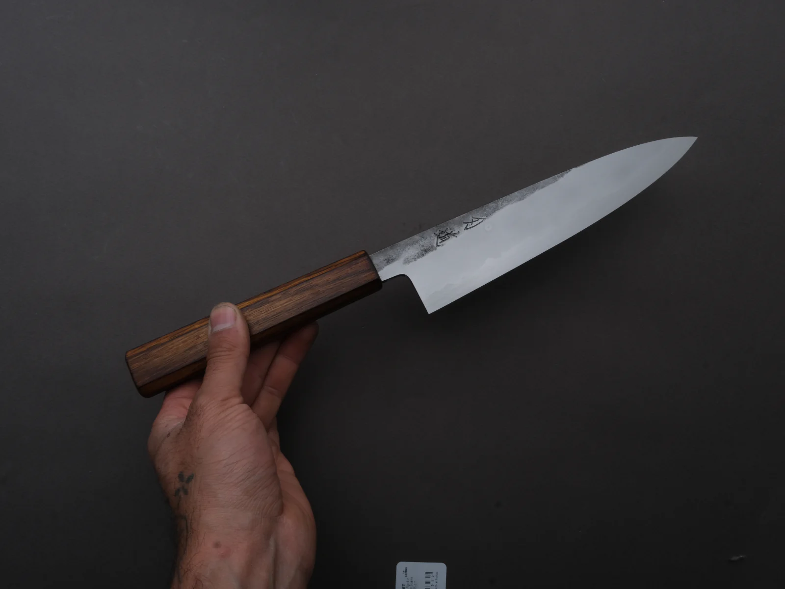 HADO - Kirisame - White #1 Stainless Clad - Nashiji - Gyuto - 210mm - Scorched Oak Handle - Image 3