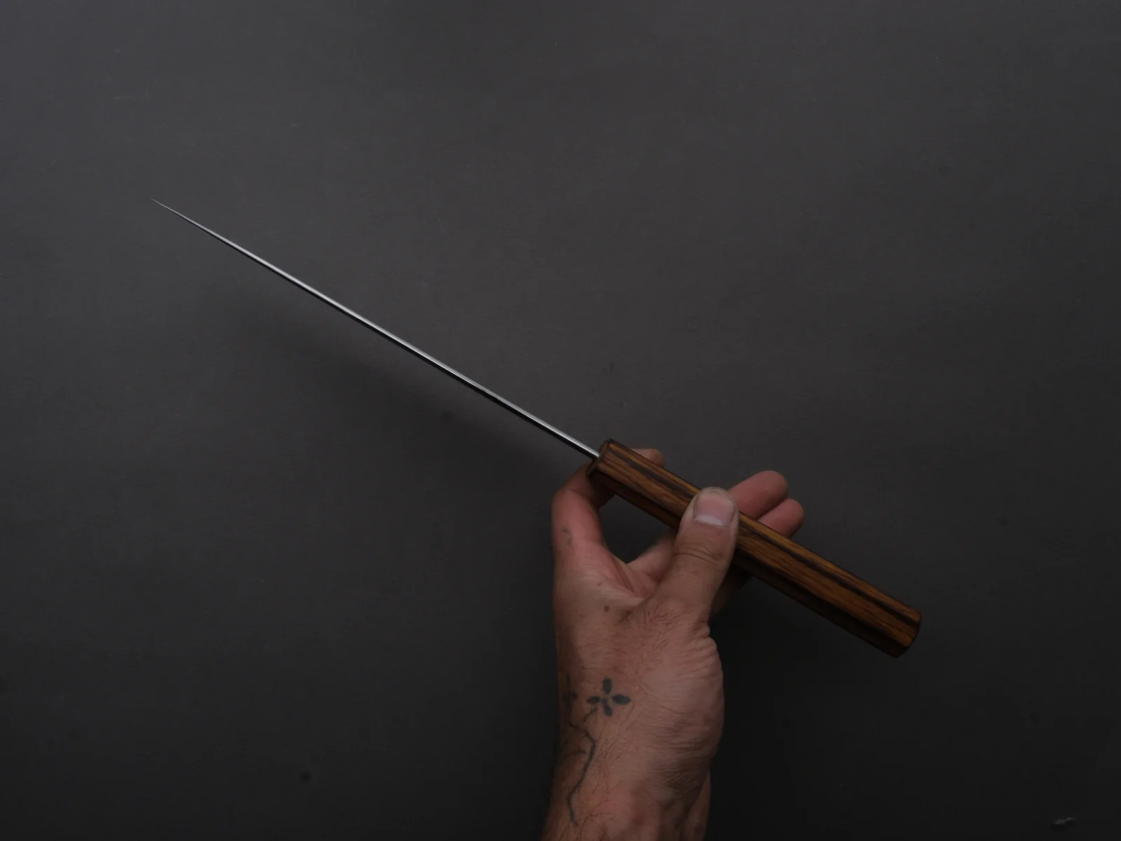 HADO - Kirisame - White #1 Stainless Clad - Nashiji - Gyuto - 210mm - Scorched Oak Handle - Image 5