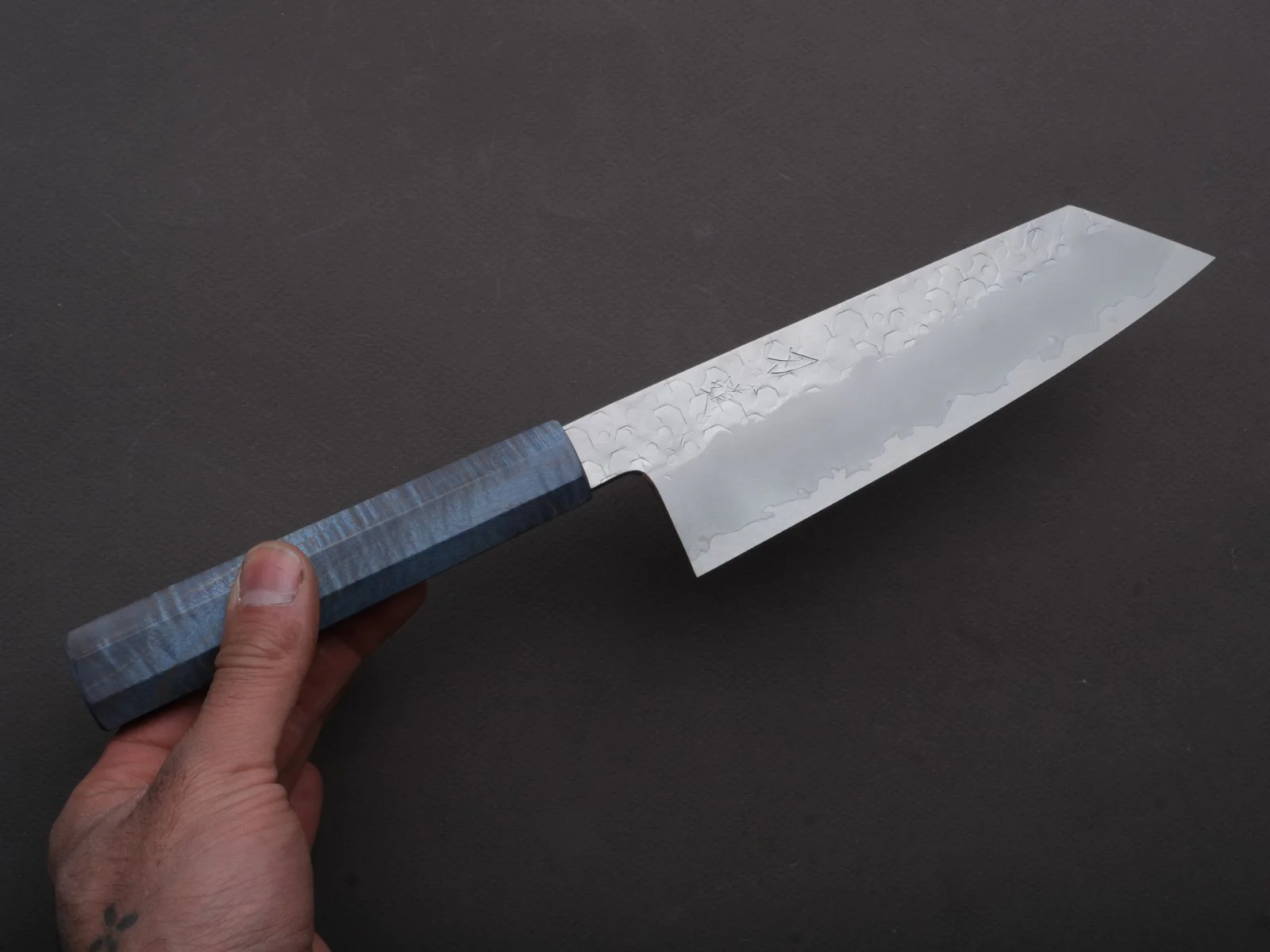 HADO - Shiosai - SG2 - Tsuchime - Bunka - 180mm - Blue Stabilized Wood Handle - Image 3