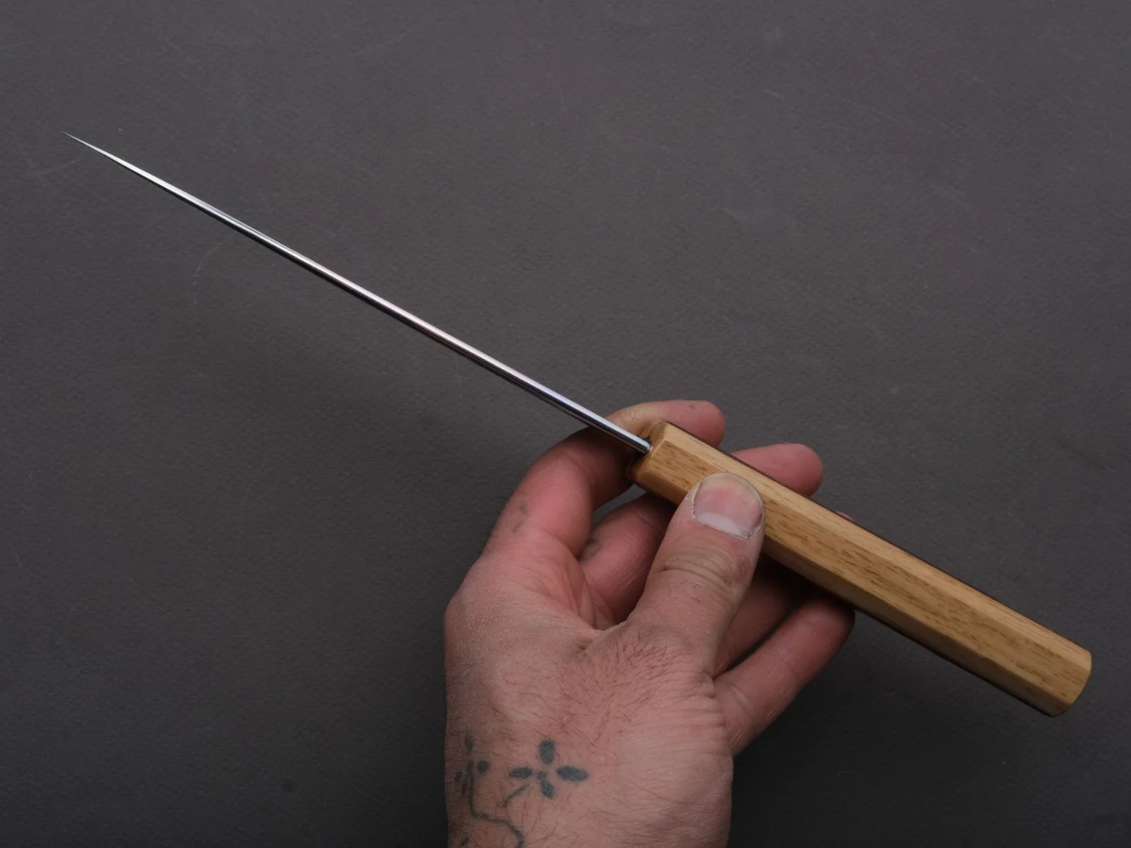 HADO - Sumi - Blue #1 - Damascus Kurouchi - 150mm Petty - Oak and Cherry Bark Handle - Image 5