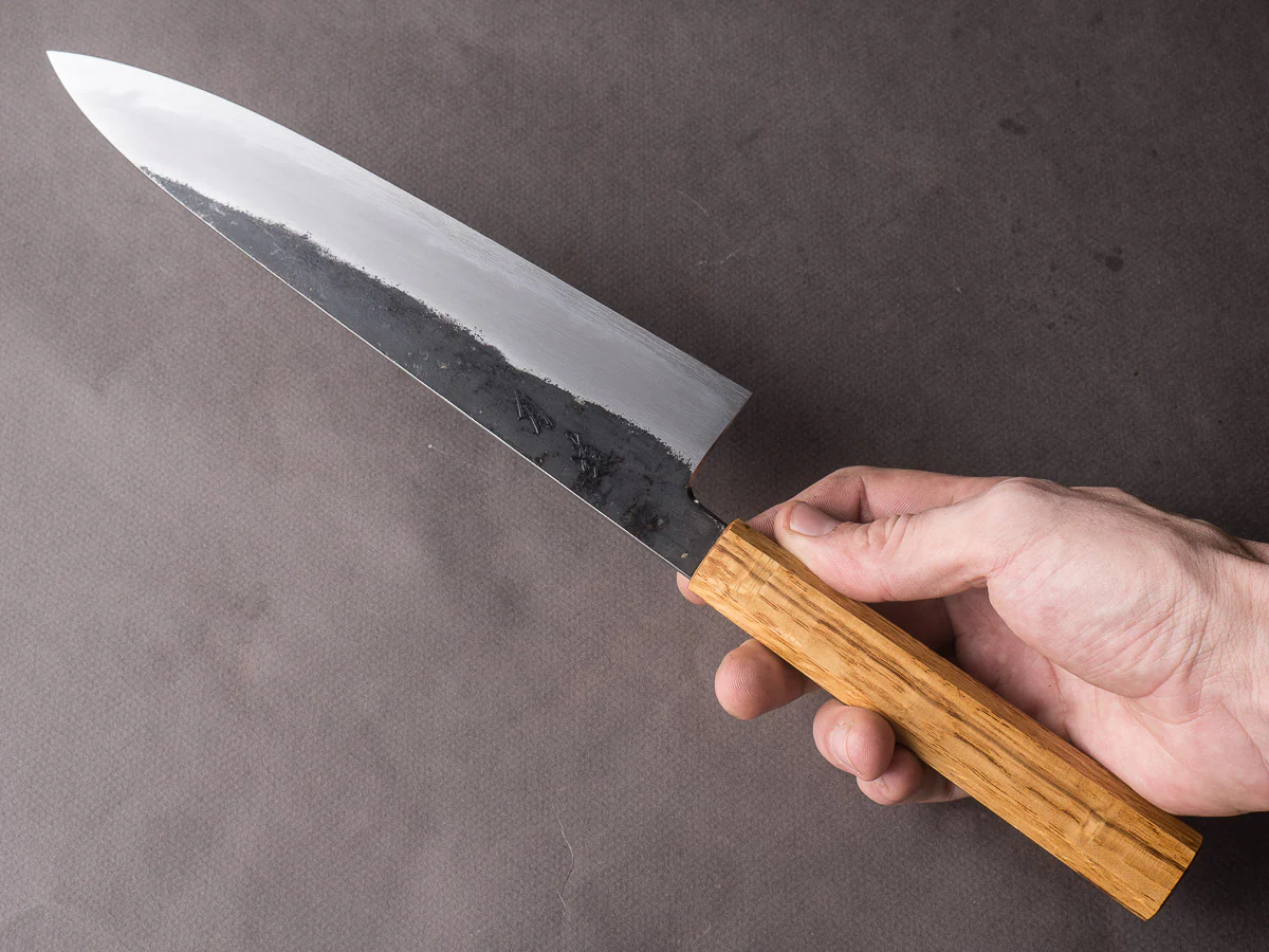 HADO - Sumi - White #2 - Kurouchi - 240mm Gyuto - Oak Handle - Image 10
