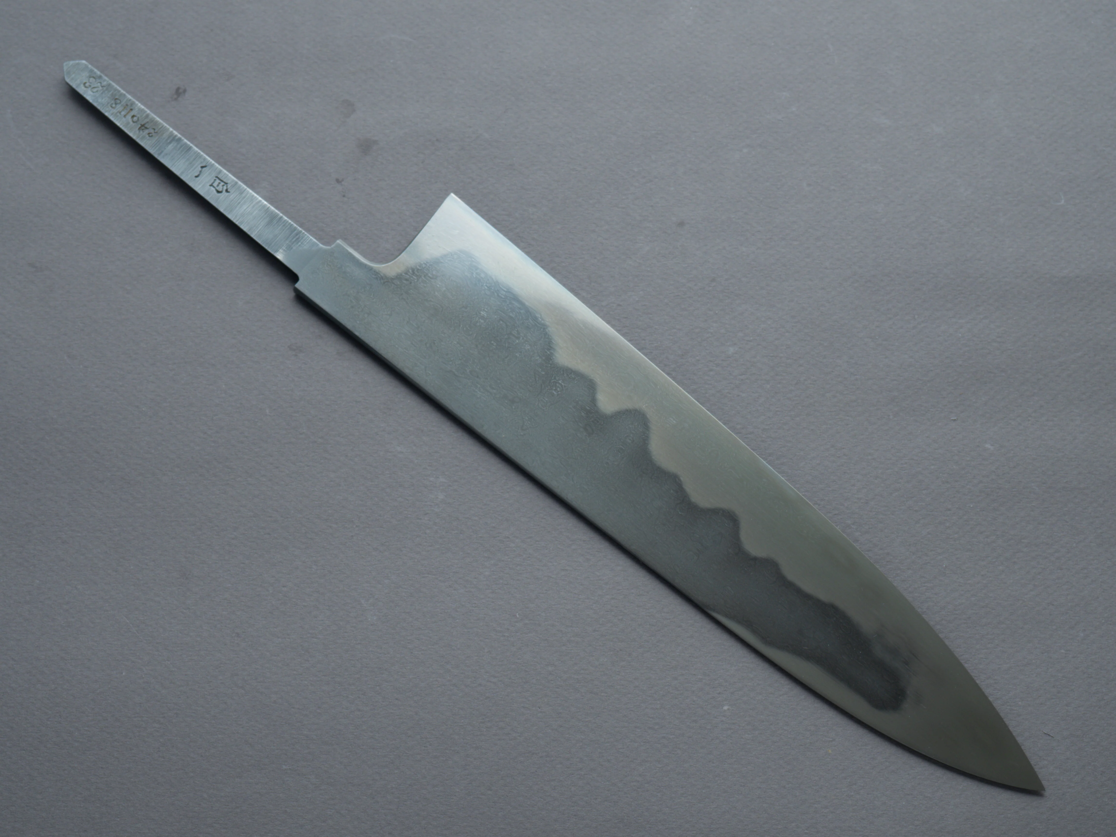 Hashimoto Shoichi - Mizu Honyaki - White #1 Metal Flow - 240mm Gyuto - No Handle - Image 2