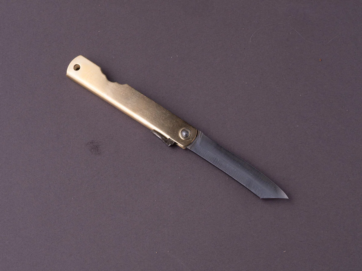 Higonokami - Blue #2 - Medium - 65mm Folding - Brass - Image 2