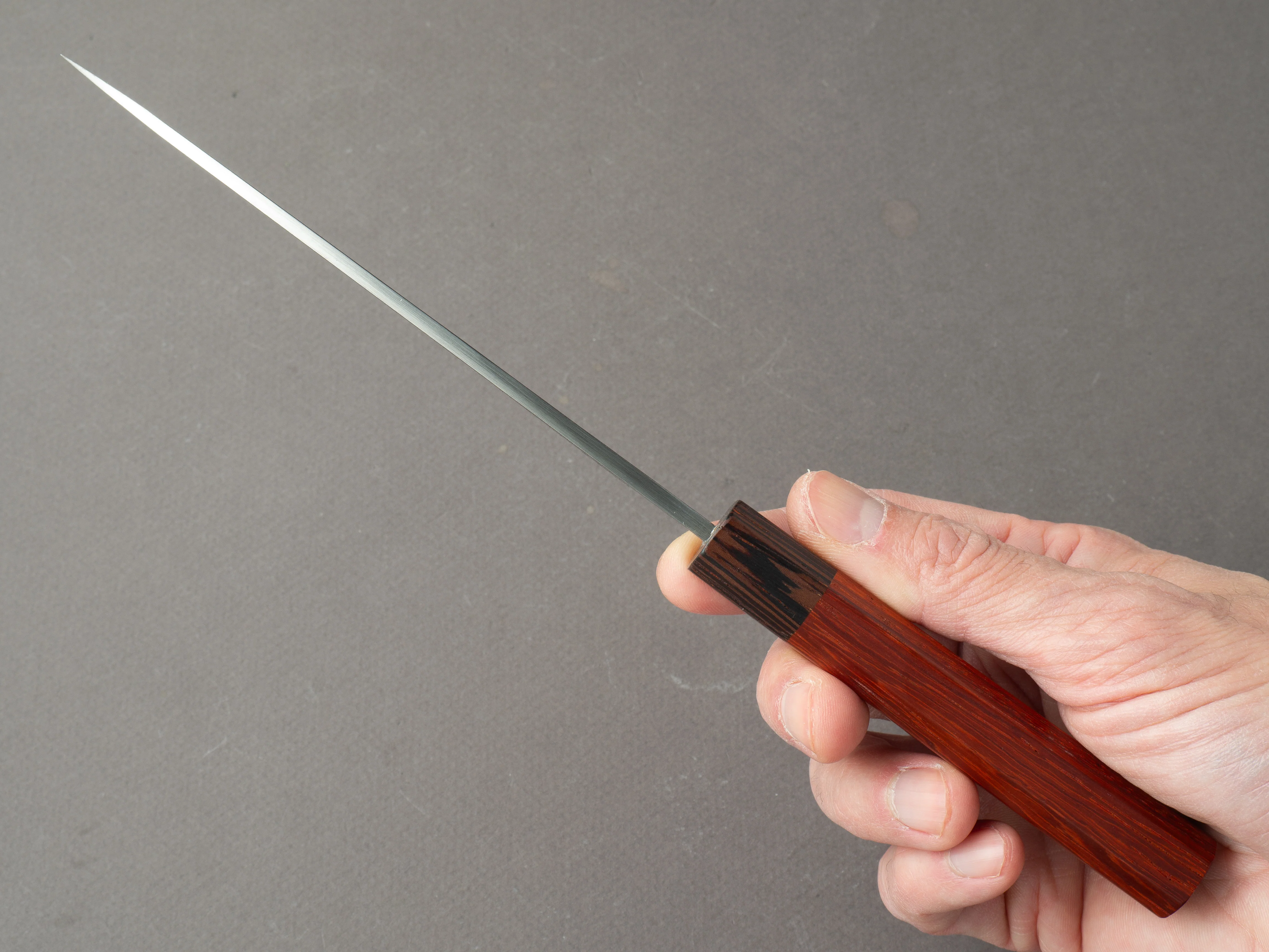 Hitohira - TD - Blue #2 - Stainless Clad - Kurouchi - Petty - 135mm - Padauk Handle - Image 8