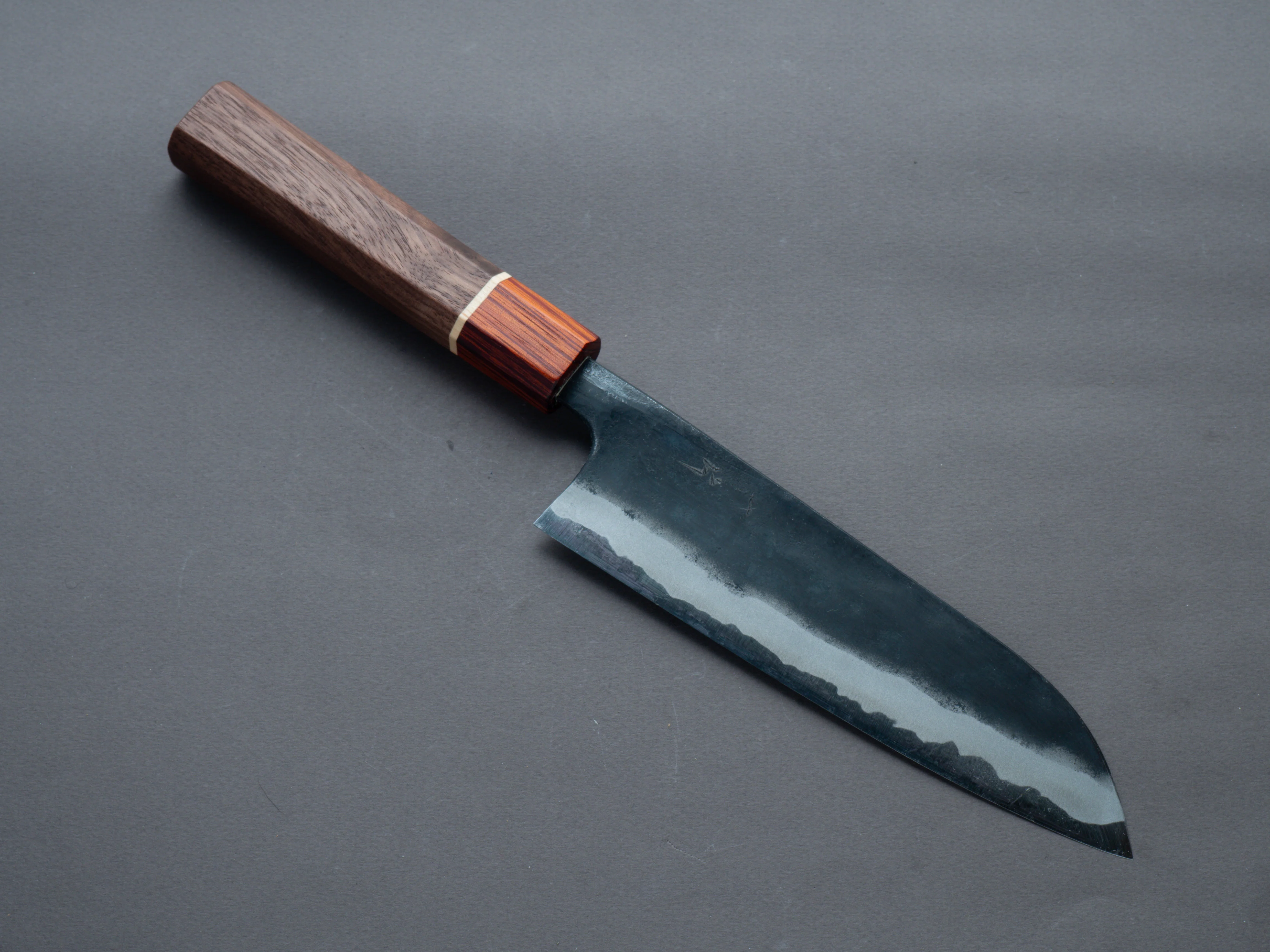 Hitohira - Tosa - Kurouchi - Blue #2 - 170mm Santoku - Walnut Handle (Rengas Ferrule)