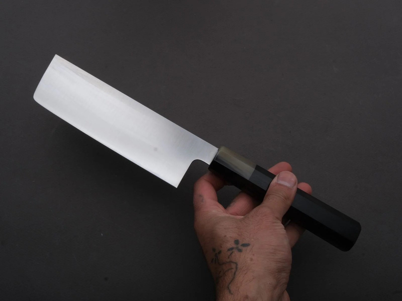 Hitohira - AH - Hagane - Nakiri - 165mm - Ebony Handle - Image 4
