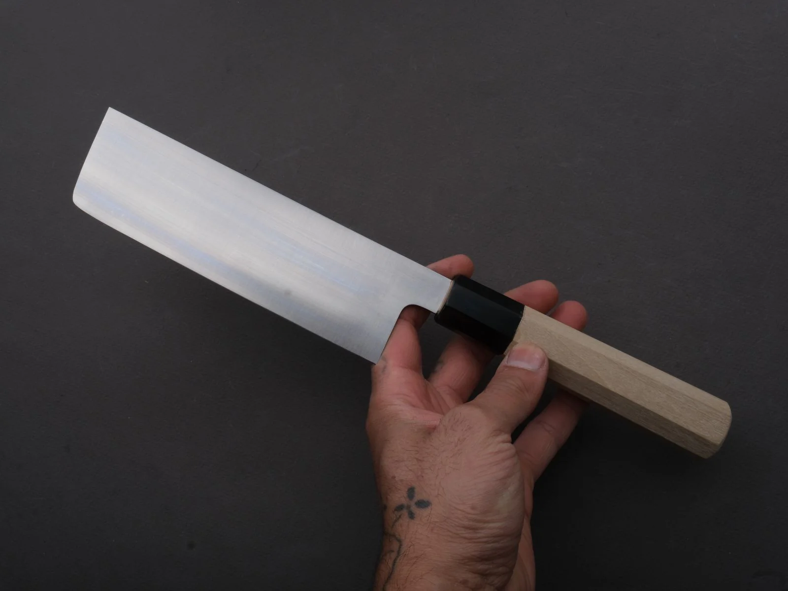 Hitohira - AH - Hagane - Nakiri - 165mm - Magnolia Wood Handle - Image 3