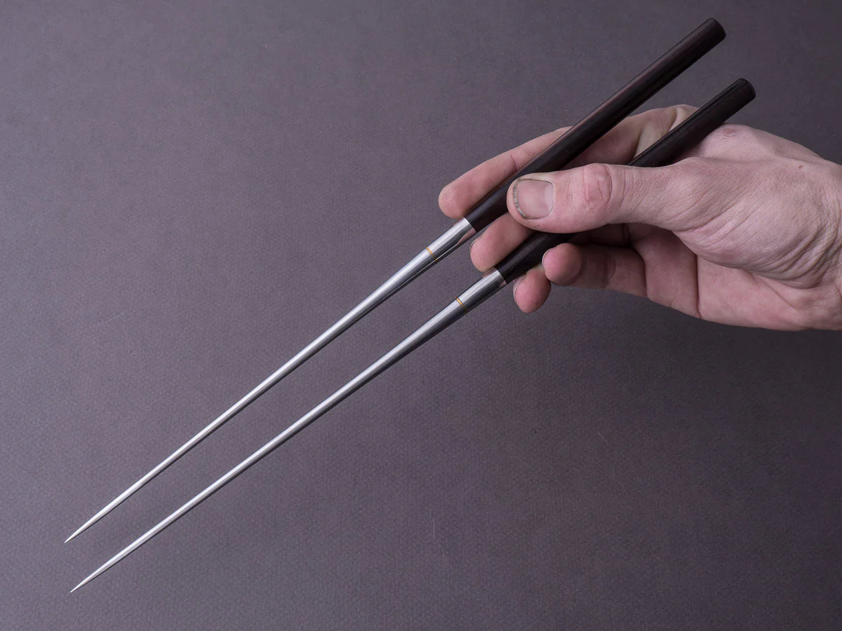 Hitohira - Chopsticks - Moribashi - 180mm - Rounded Ebony - Image 3