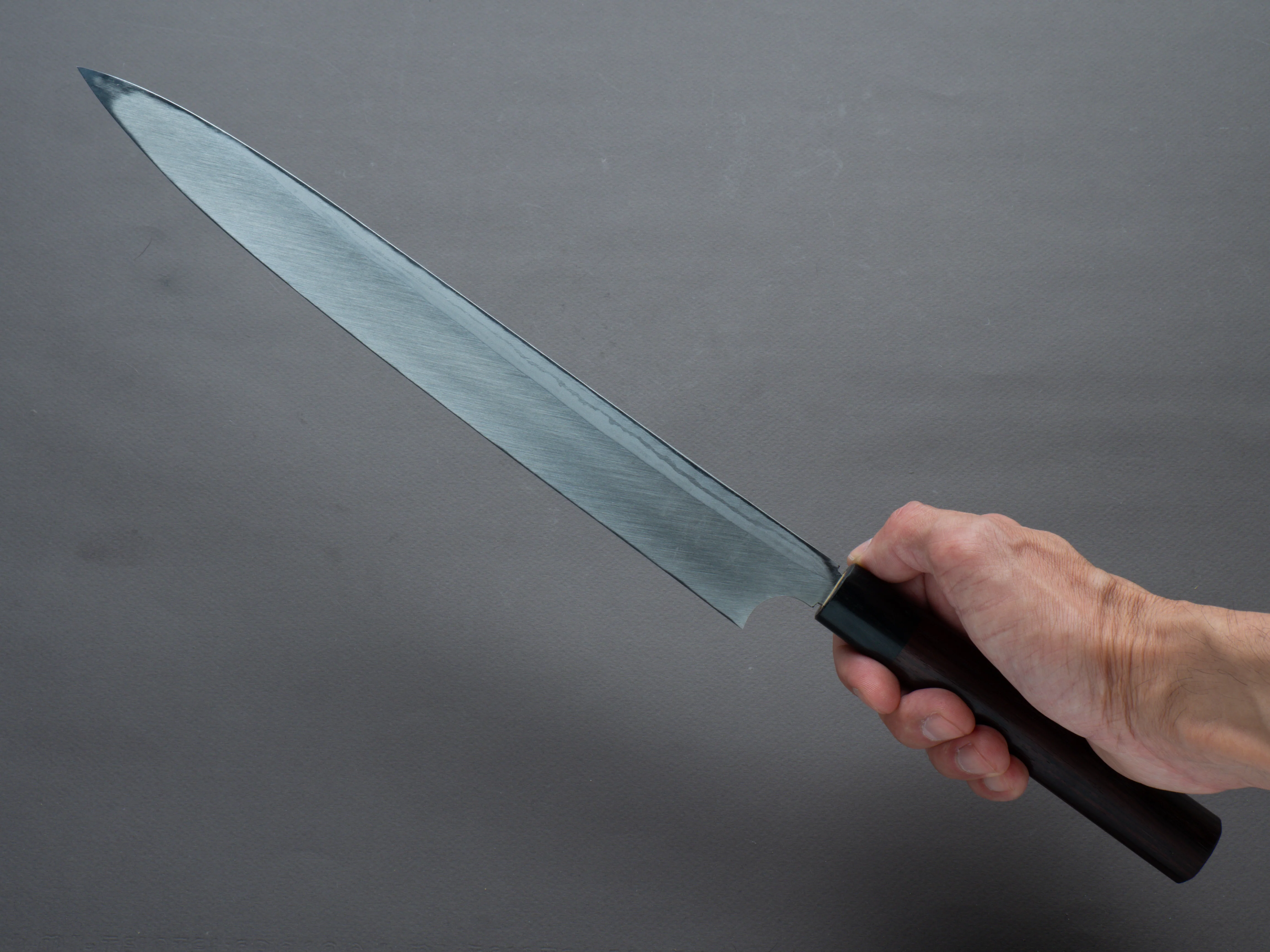 Hitohira - Echizen - Blue #2 - Damascus - 300mm Yanagiba - Rosewood Handle - Image 6
