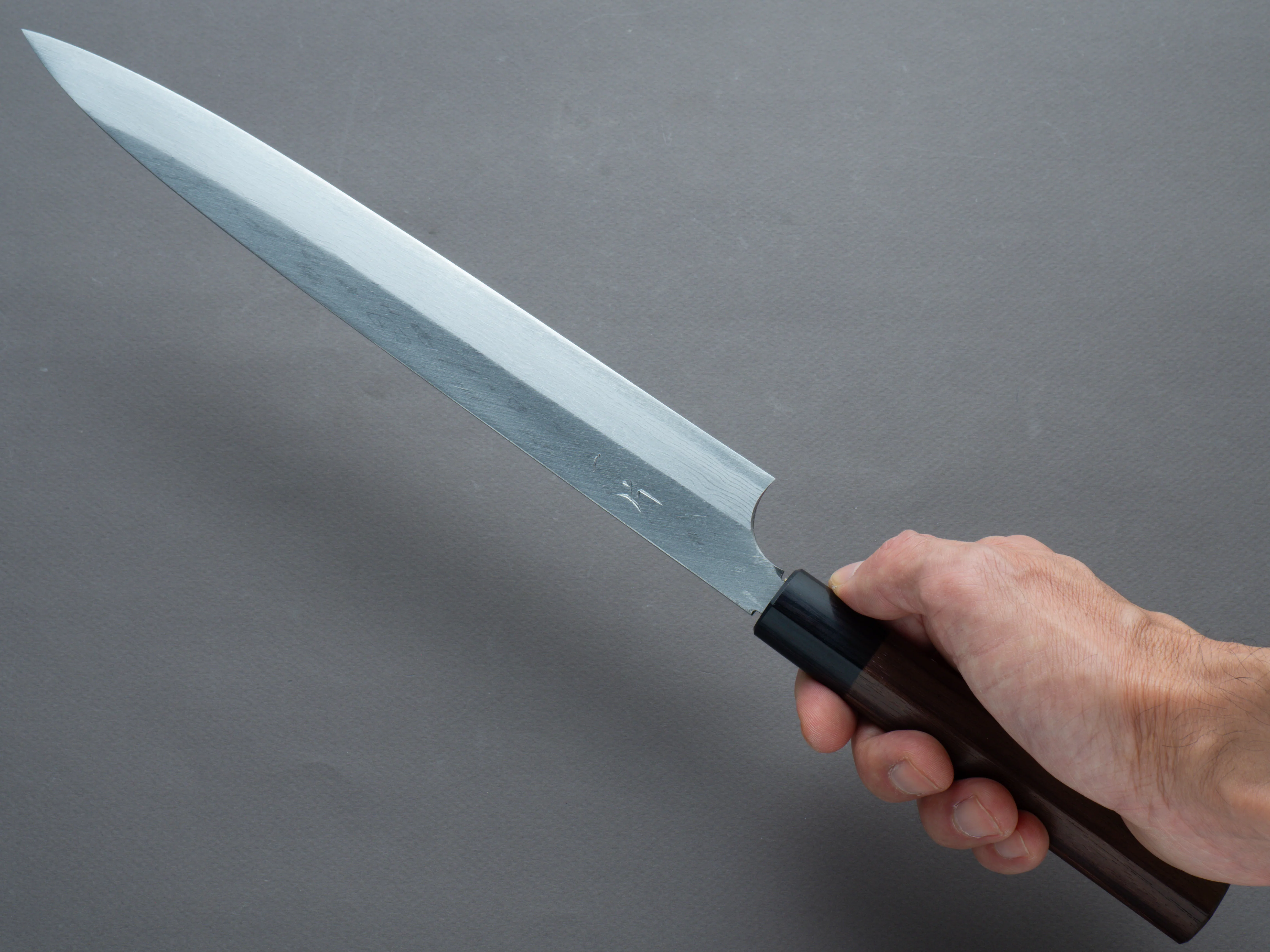Hitohira - Echizen - White #2 - Damascus - Yanagiba - 270mm - Rosewood Handle (D-Shape) - Image 7