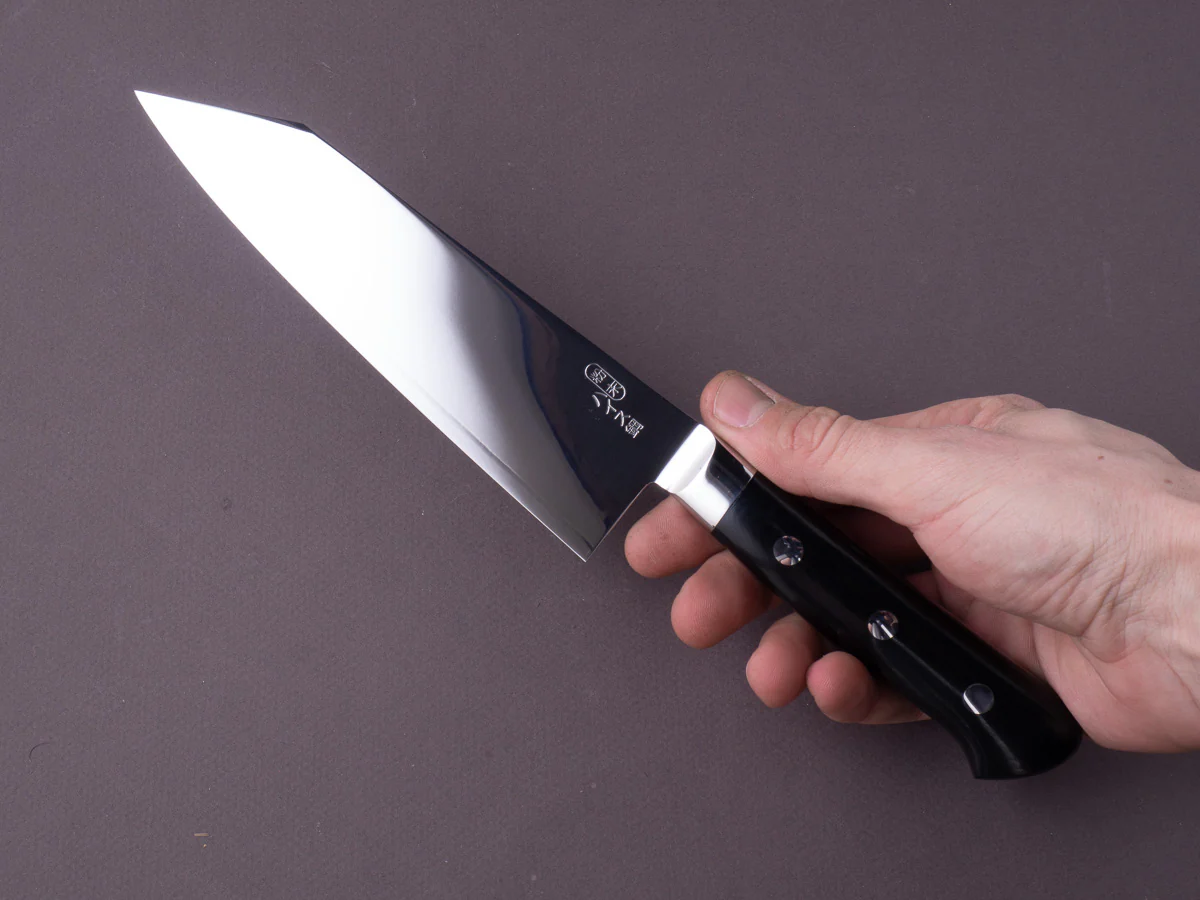 Hitohira - FJ - SG2 - Mirror Polished - Bunka - 180mm - Western Linen Micarta Handle - Image 6
