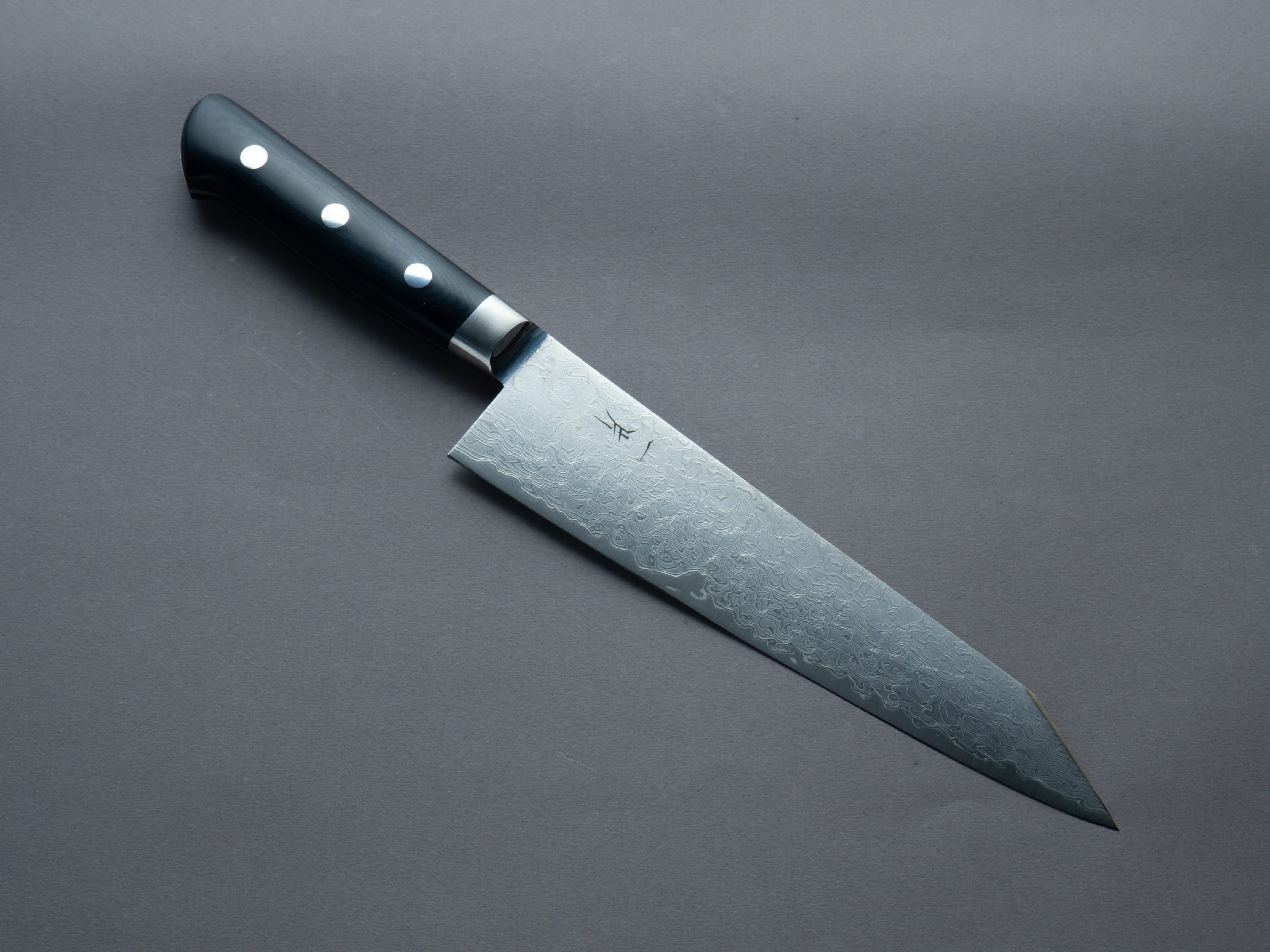 Hitohira - FJ - SG2 Nickel Damascus White - 210mm Kiritsuke Gyuto - Linen Micarta Handle