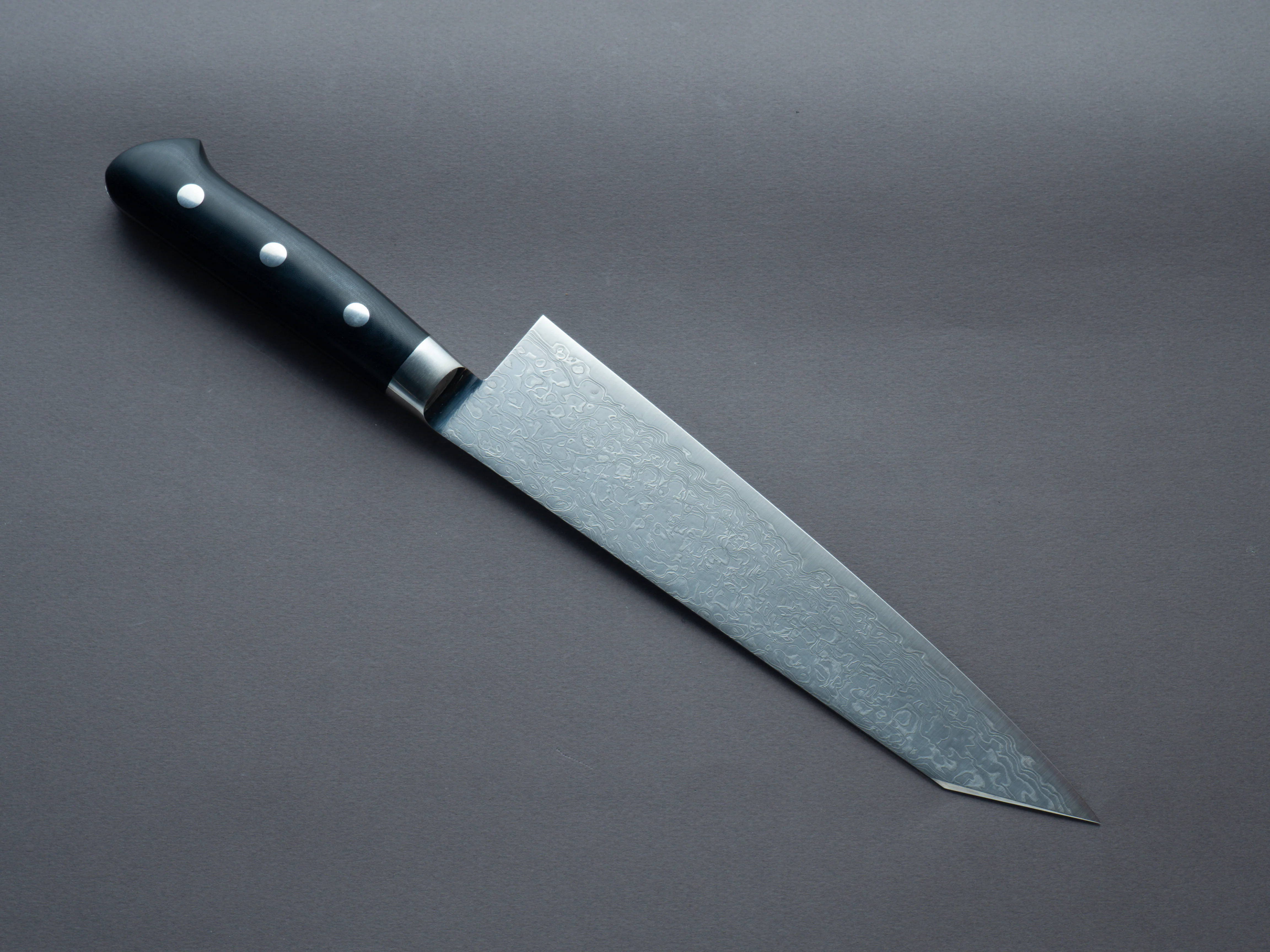 Hitohira - FJ - SG2 Nickel Damascus White - 210mm Kiritsuke Gyuto - Linen Micarta Handle - Image 2