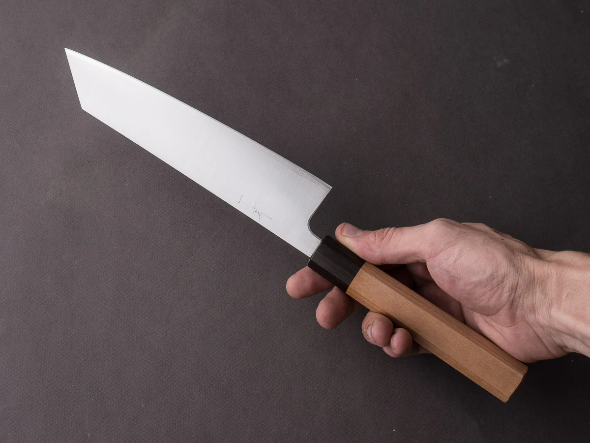 Hitohira - Futana - Ginsan - Migaki - Kiritsuke Gyuto - 210mm - Cherry Handle - Image 7