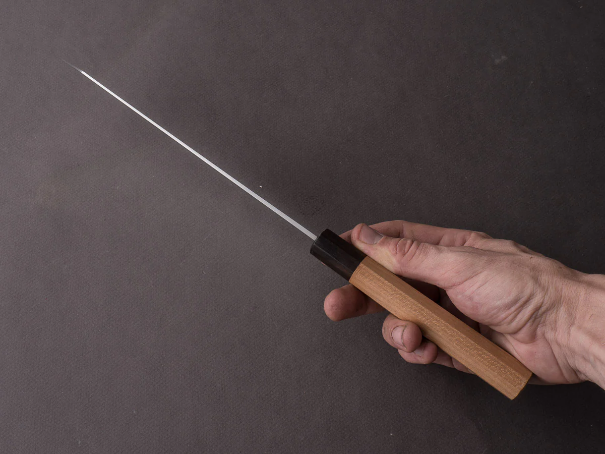 Hitohira - Futana - Ginsan - Migaki - Kiritsuke Gyuto - 210mm - Cherry Handle - Image 8