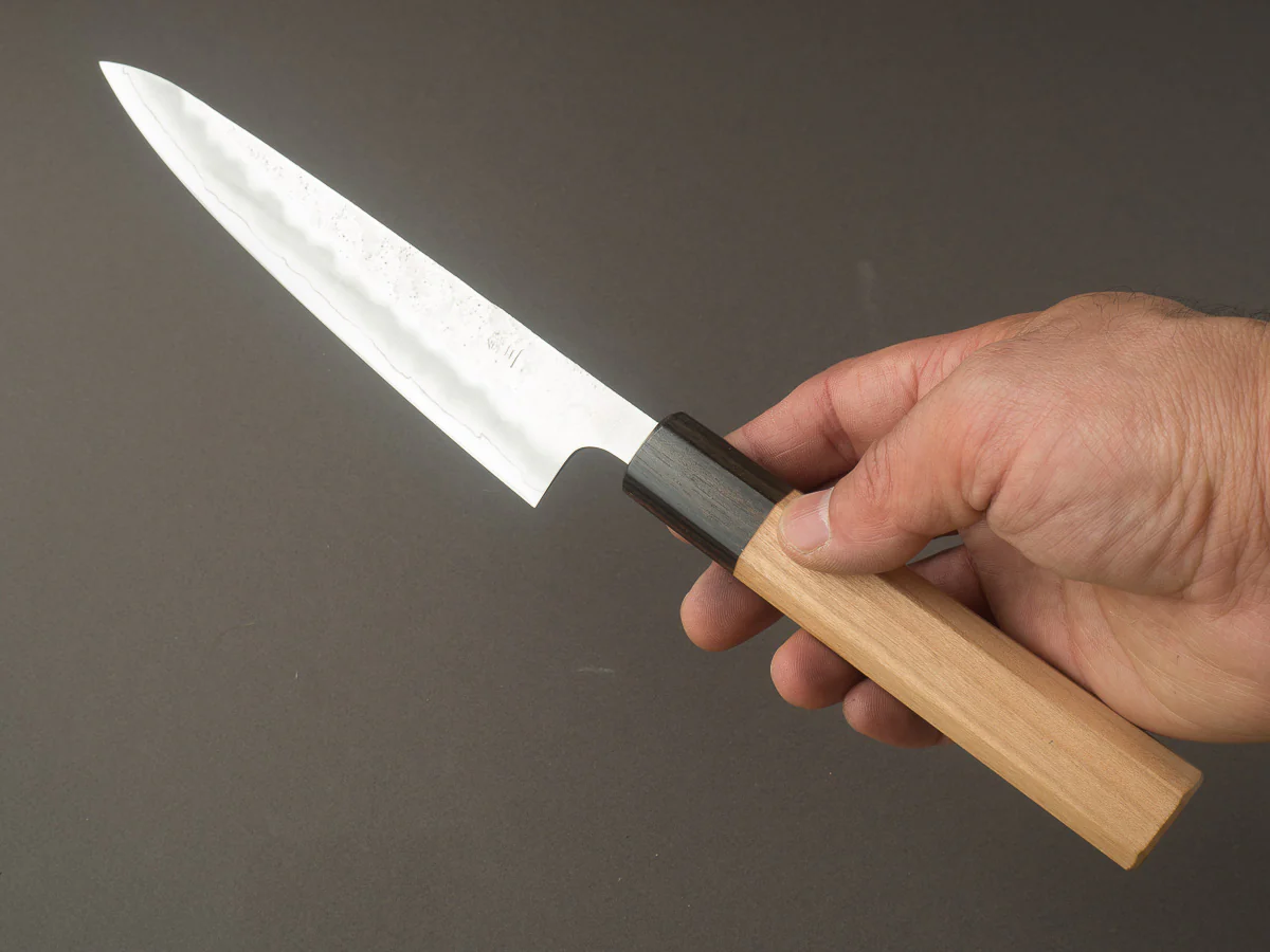 Hitohira - Futana - Ginsan - Nashiji - Petty - 150mm - Cherry Handle - Image 6