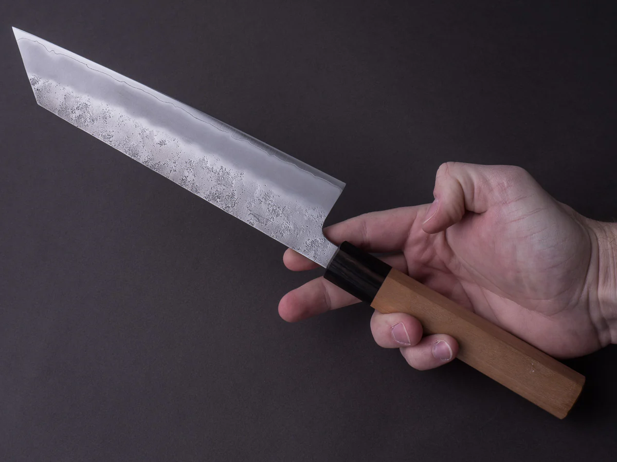 Hitohira - Futana - Ginsan - Nashiji - Kiritsuke Gyuto - 210mm - Cherry Handle - Image 7