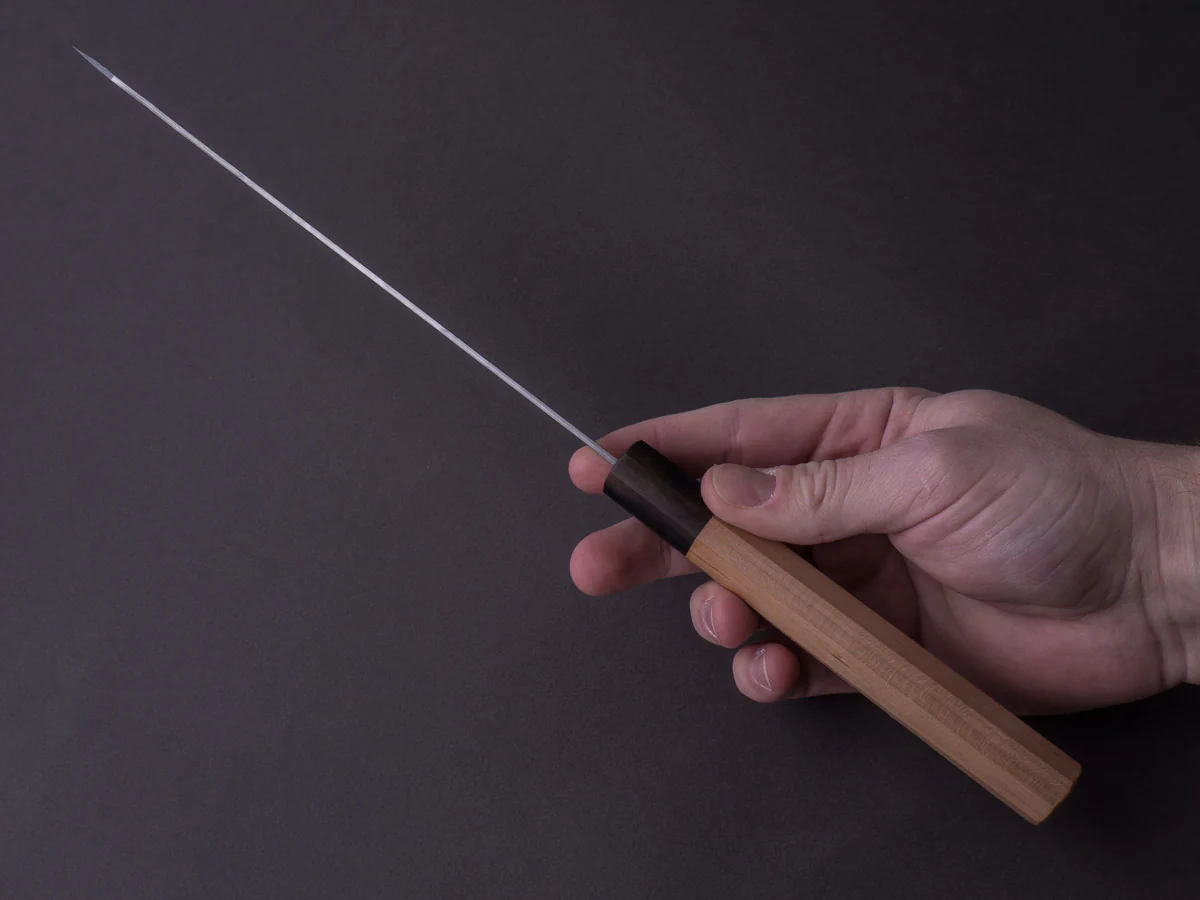 Hitohira - Futana - Ginsan - Nashiji - Kiritsuke Gyuto - 210mm - Cherry Handle - Image 8