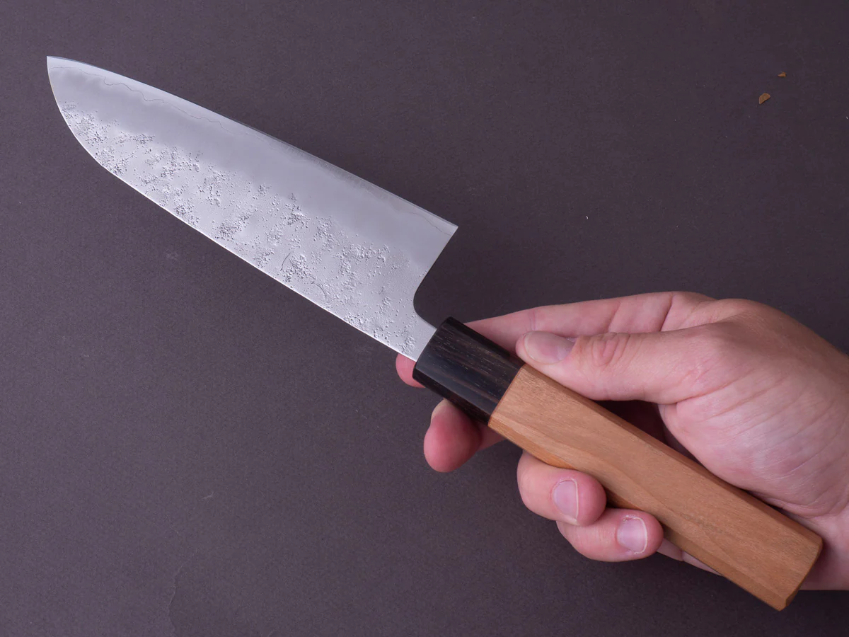 Hitohira - Futana - Ginsan - Nashiji - Santoku - 170mm - Cherry Handle - Image 3