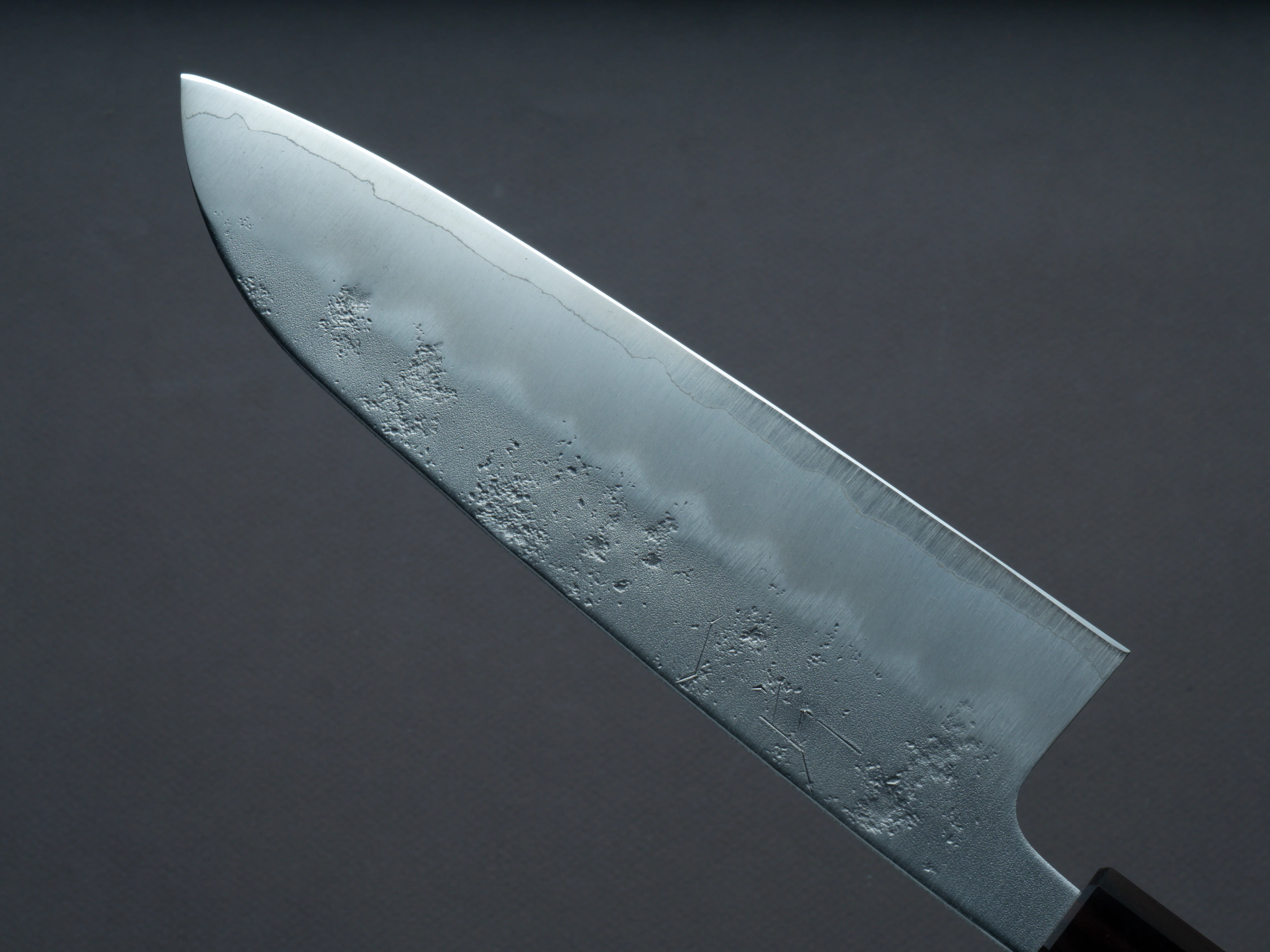 Hitohira - Futana - Ginsan - Nashiji - Santoku - 170mm - Jindai Elm Handle - Image 4