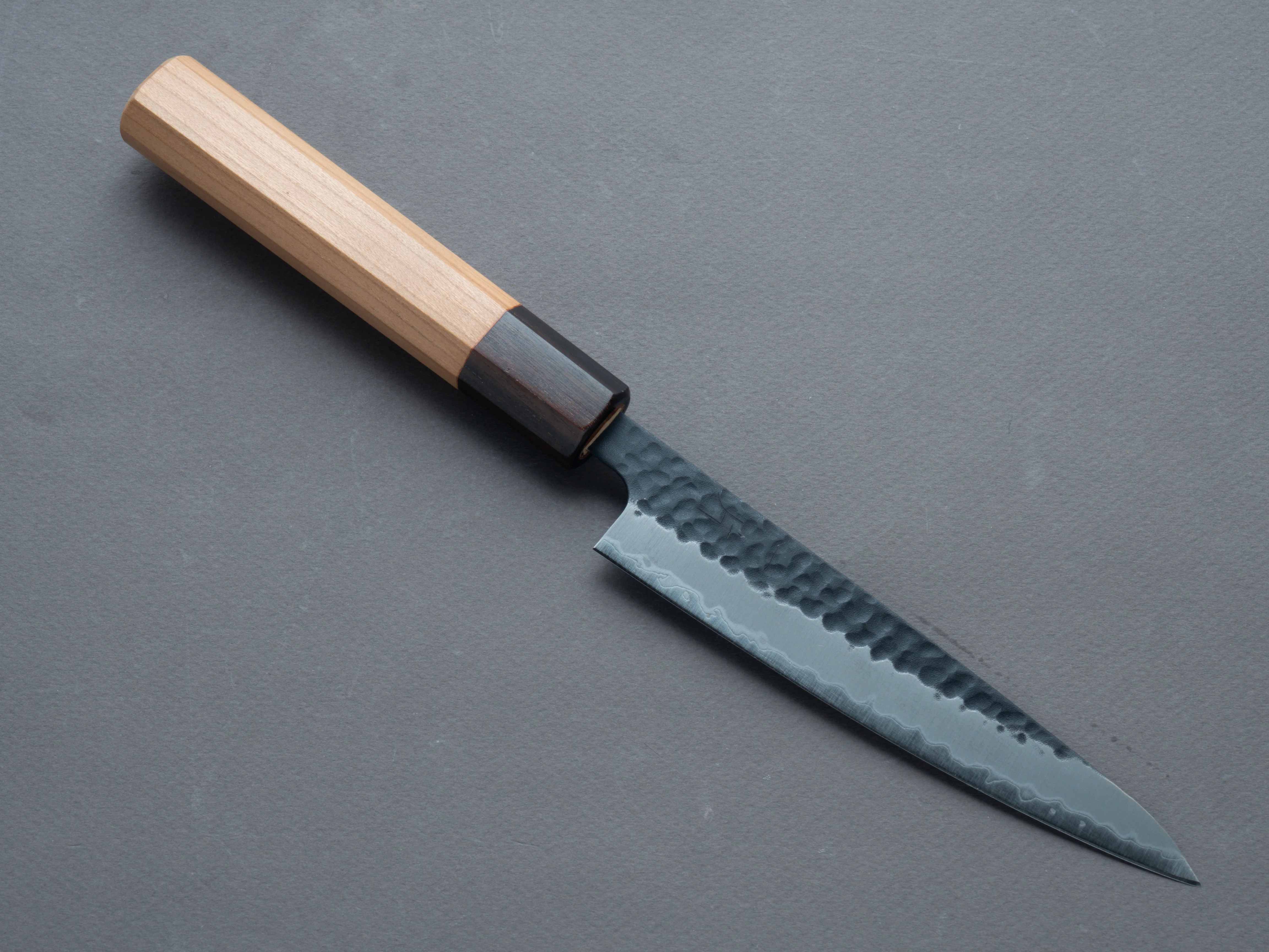 Hitohira - Futana - Blue Super - Kurouchi Tsuchime - Petty 135mm - Cherrywood Handle