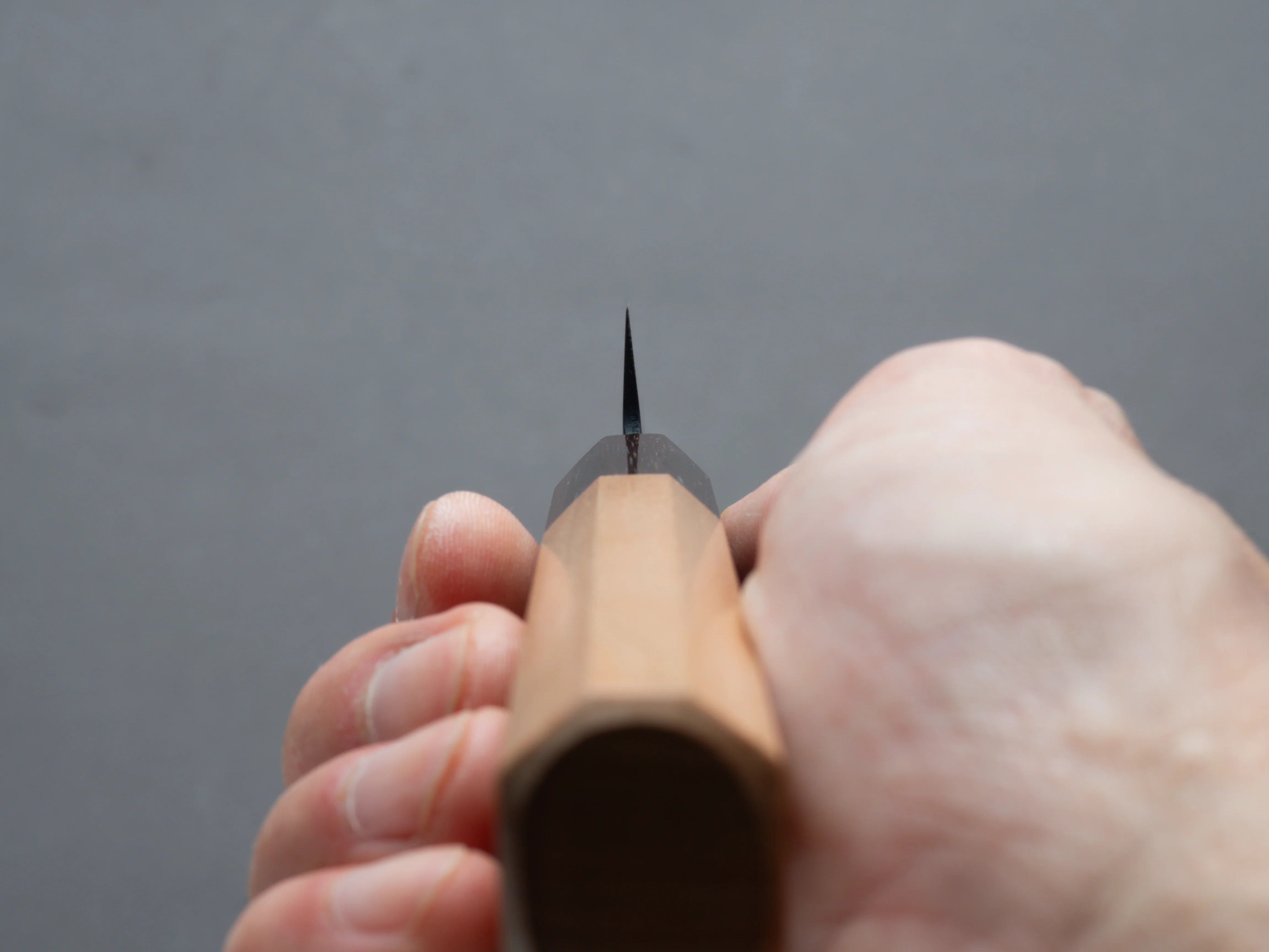 Hitohira - Futana - Blue Super - Kurouchi Tsuchime - Petty 135mm - Cherrywood Handle - Image 9